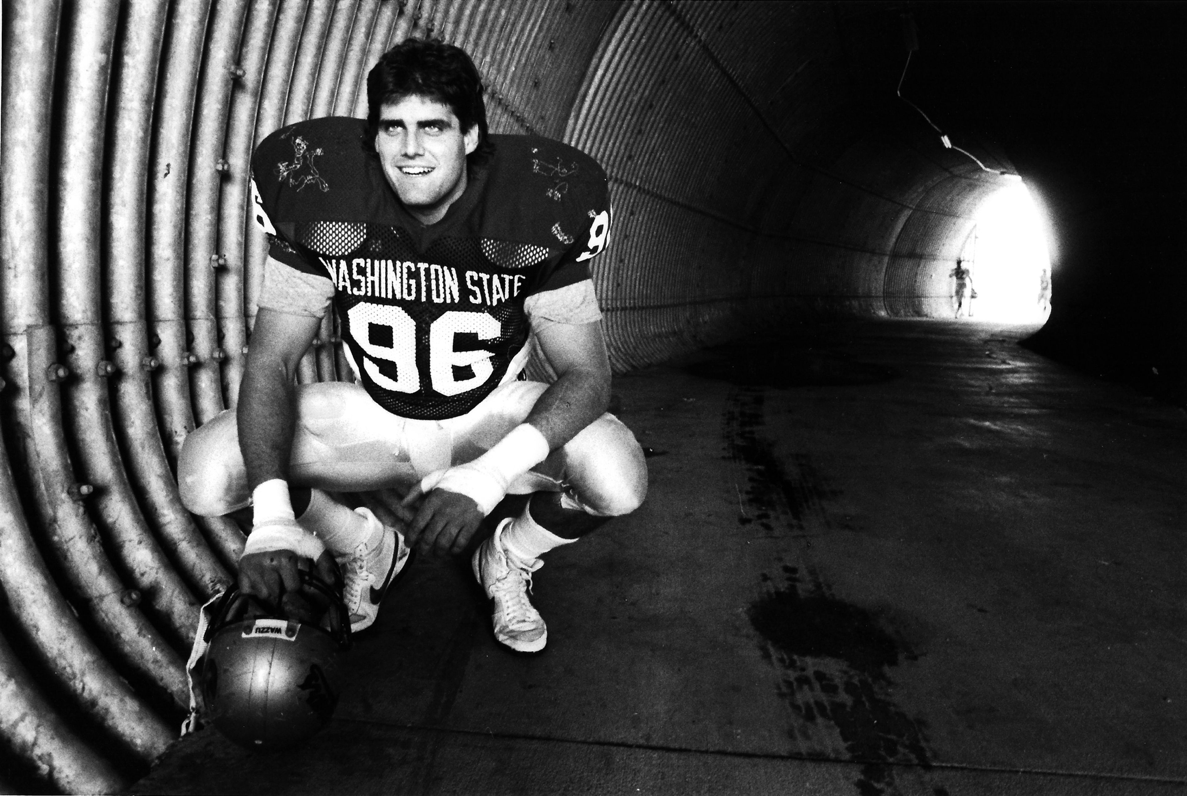 Washington State University football player Randy Gray crouches in the tunnel leading onto the field of play in Martin Stadium on the Pullman campus in this Jeff A. Taylor photo published in the Sports section of the Oct. 26, 1989, Lewiston Tribune. The accompanying story by Tribune sports reporter Dale Grummert told of Gray's hopes to play for UCLA in his home state of California, but his recruiting visit there ended with no offer of a scholarship. He did have a scholarship offer from WSU, so that's how the senior starting defensive end came to play for the Cougars, this season under head coach Mike Price. "I'm so happy I came here (to WSU). I've had the greatest time of my life here ... ," Gray said. "For a college, you can't get much better than here." Readers who would like to share their historical photos (20 years or older) from throughout the region may do so by emailing them to blasts@lmtribune.com or submitting them to: Blast from the Past, P.O. Box 957, Lewiston, ID 83501. Questions? Call Jeanne M. DePaul at (208) 848-2221.