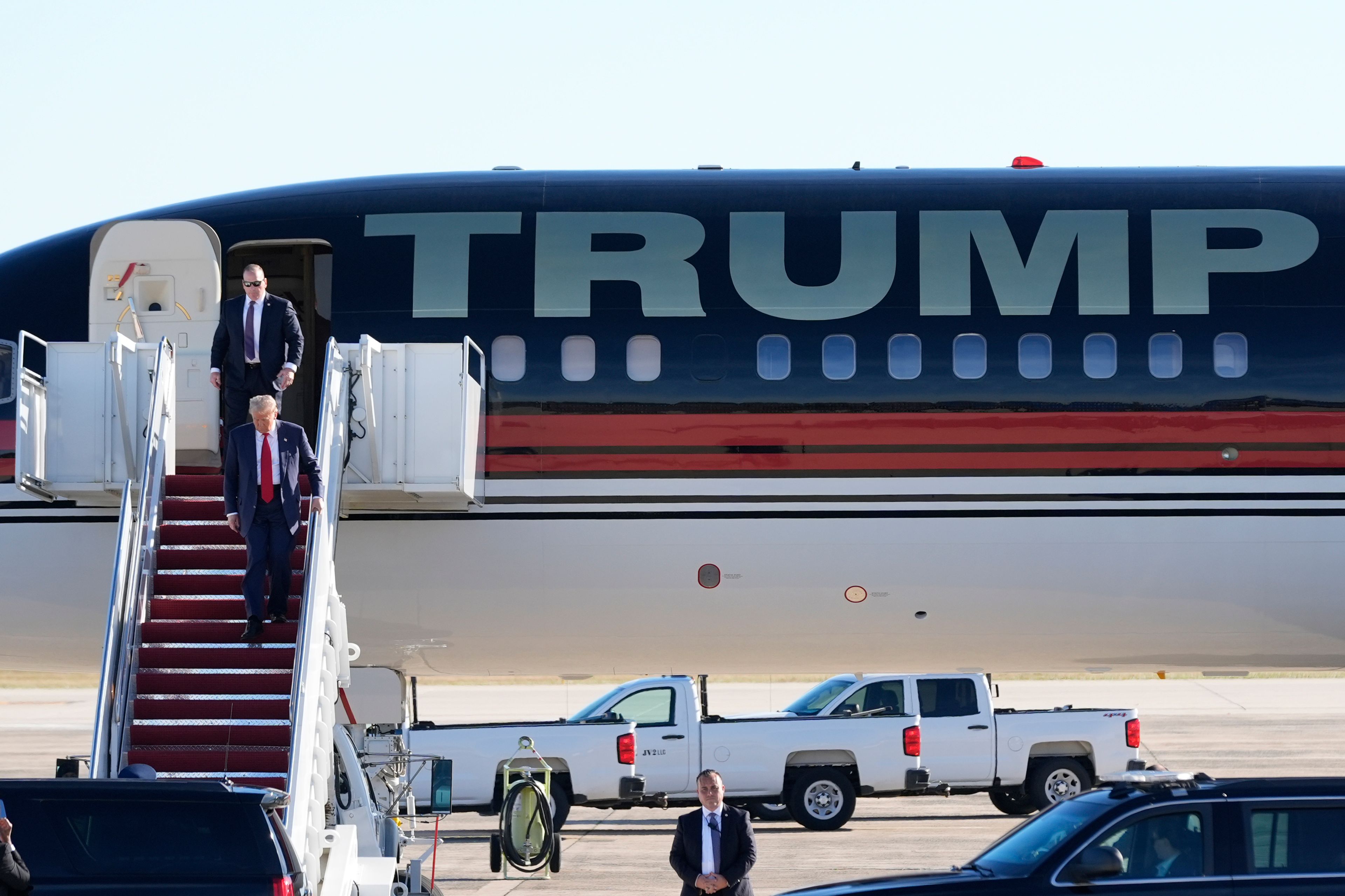 President-elect Donald Trump arrives at Joint Base Andrews, Md., Wednesday, Nov. 13, 2024. (AP Photo/Alex Brandon)