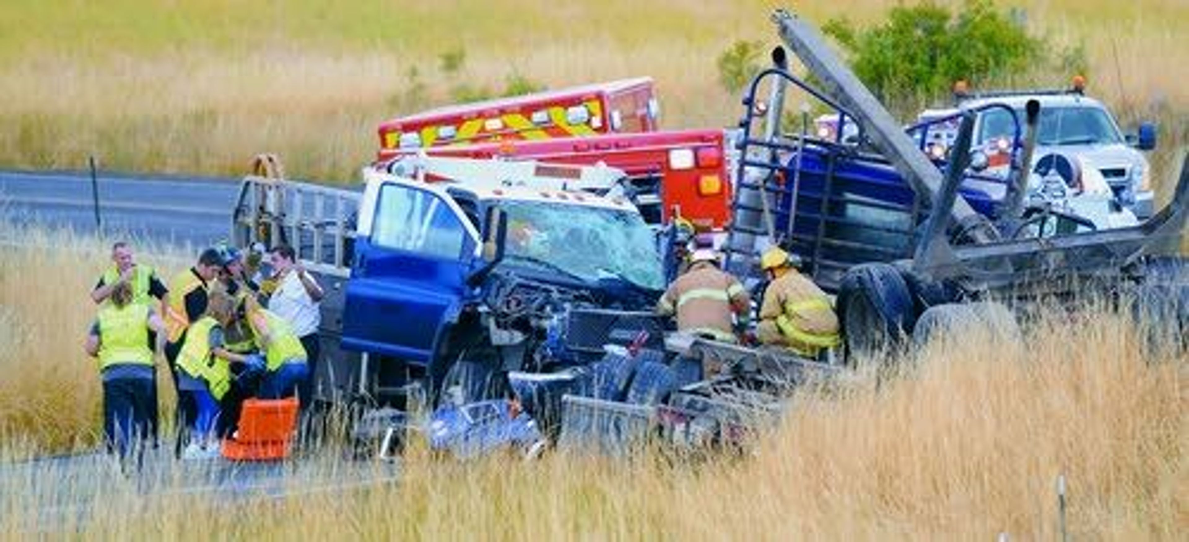 Two trucks collide Friday