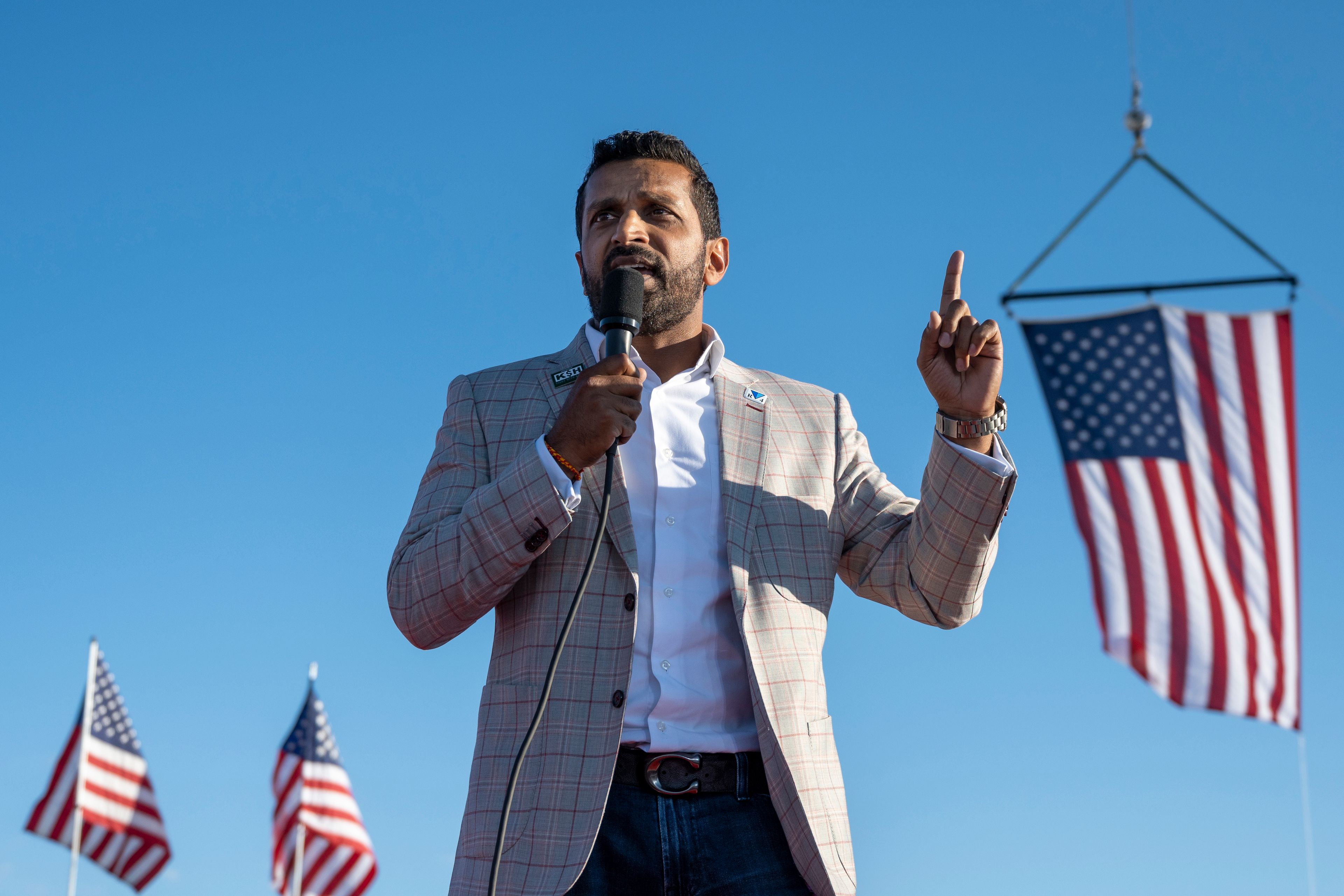 FILE - Kash Patel, former chief of staff to Acting Secretary of Defense Christopher Miller, speaks at a rally in Minden, Nev., Oct. 8, 2022. (AP Photo/José Luis Villegas, File)