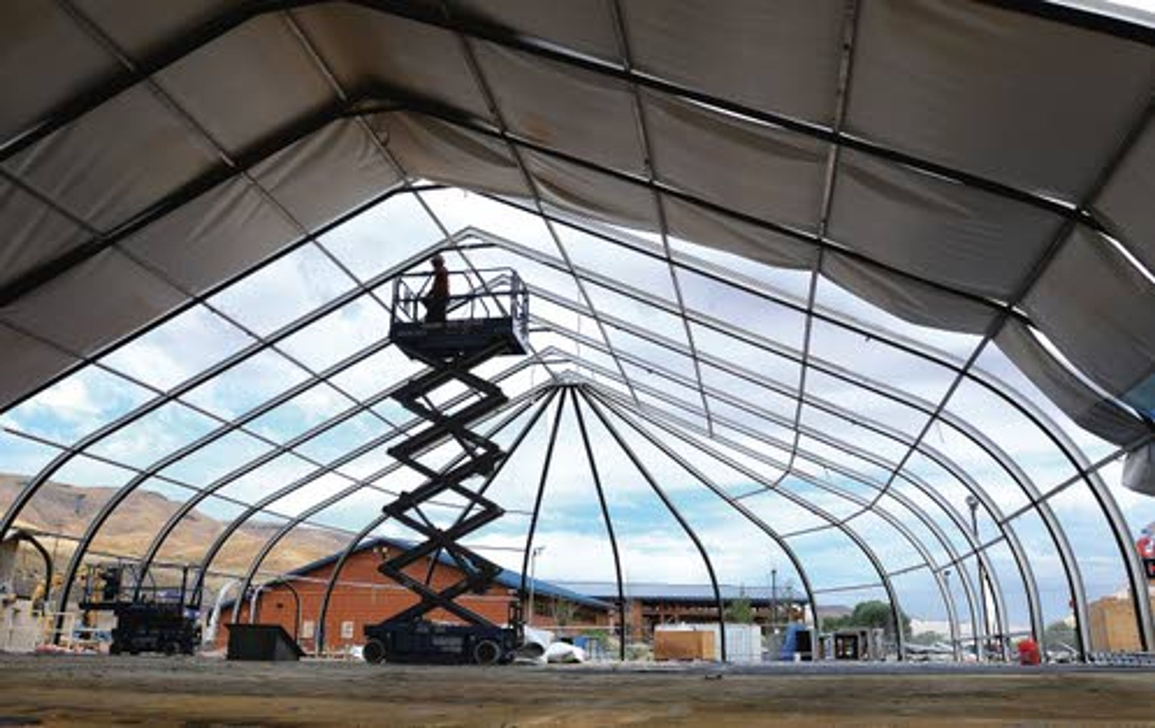 Taking down the tent