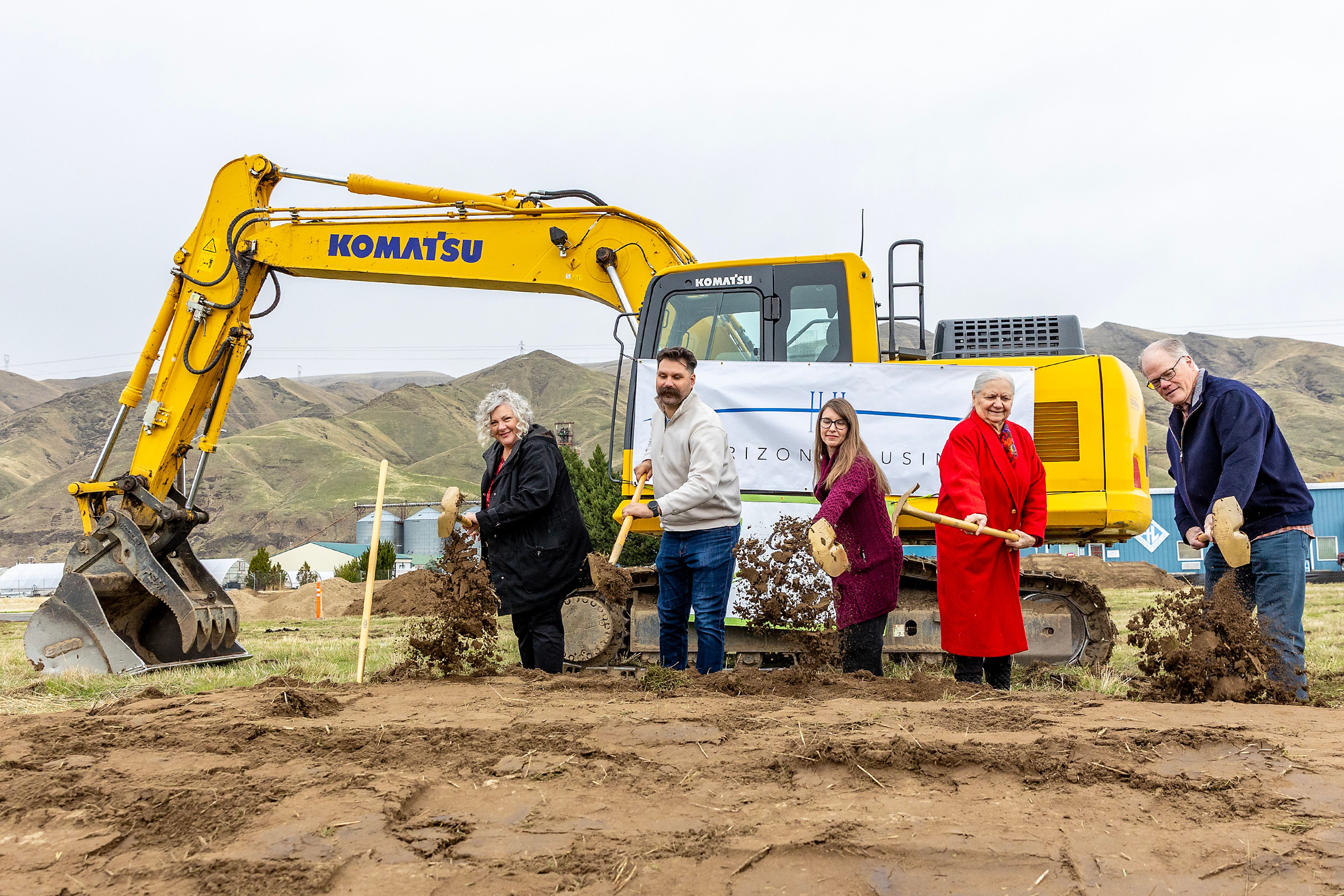 Ground is broken for apartments that will be built in the empty field off of Port Drive next to Walmart on Monday in Clarkston.