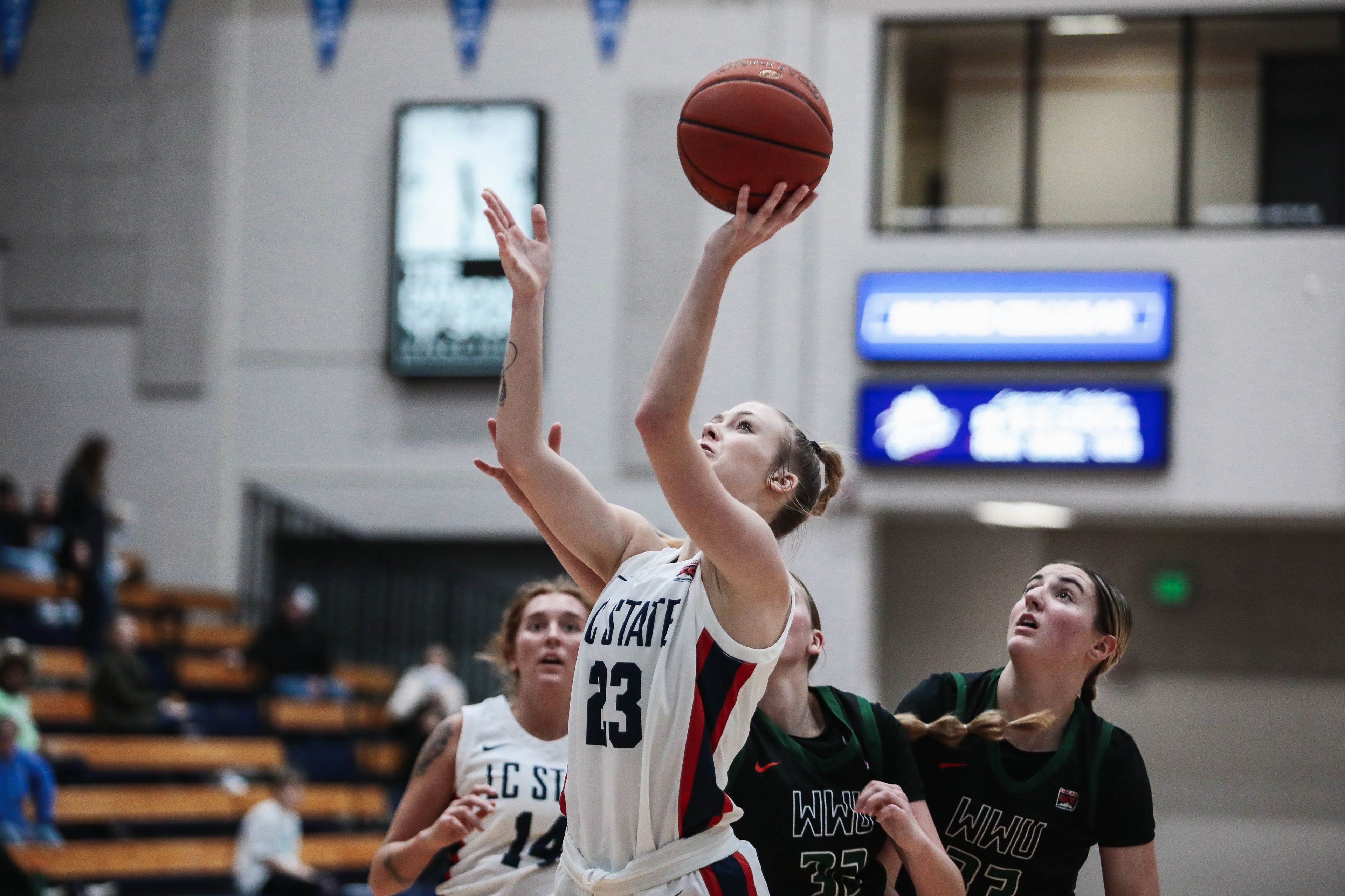 Lewis-Clark State junior forward Mataya Green goes in for a shot during a game against Walla Walla on Wednesday at the P1FCU Activity Center in Lewiston.