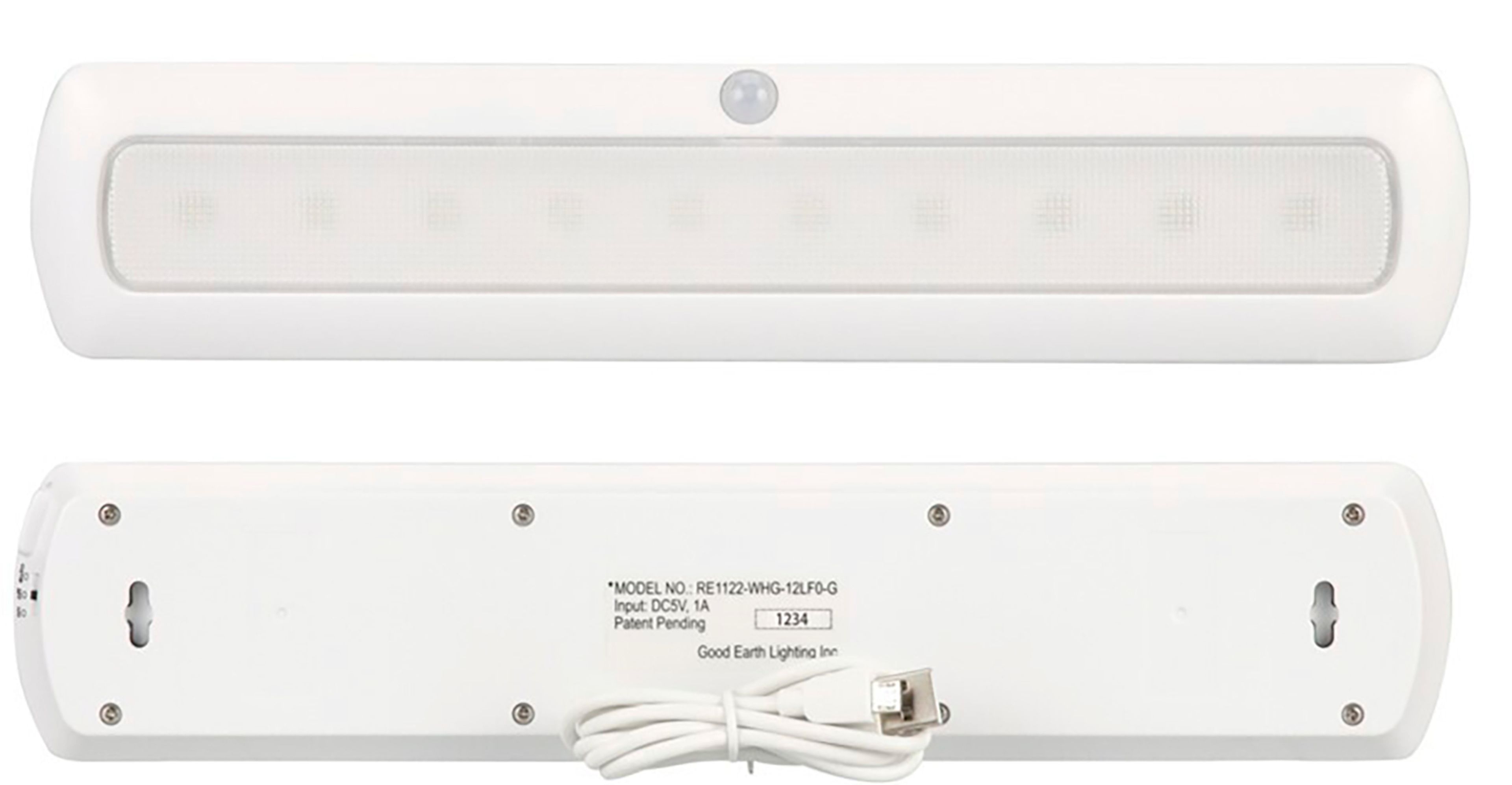 This photo provided by the U.S. Consumer Product Safety Commission shows an example of a Good Earth Rechargeable Integrated Light being recalled on Thursday, June 6, 2024, following a reported consumer death. According to the agency, Good Earth Lighting’s now-recalled integrated light bars have batteries that can overheat — and cause the unit to catch on fire.