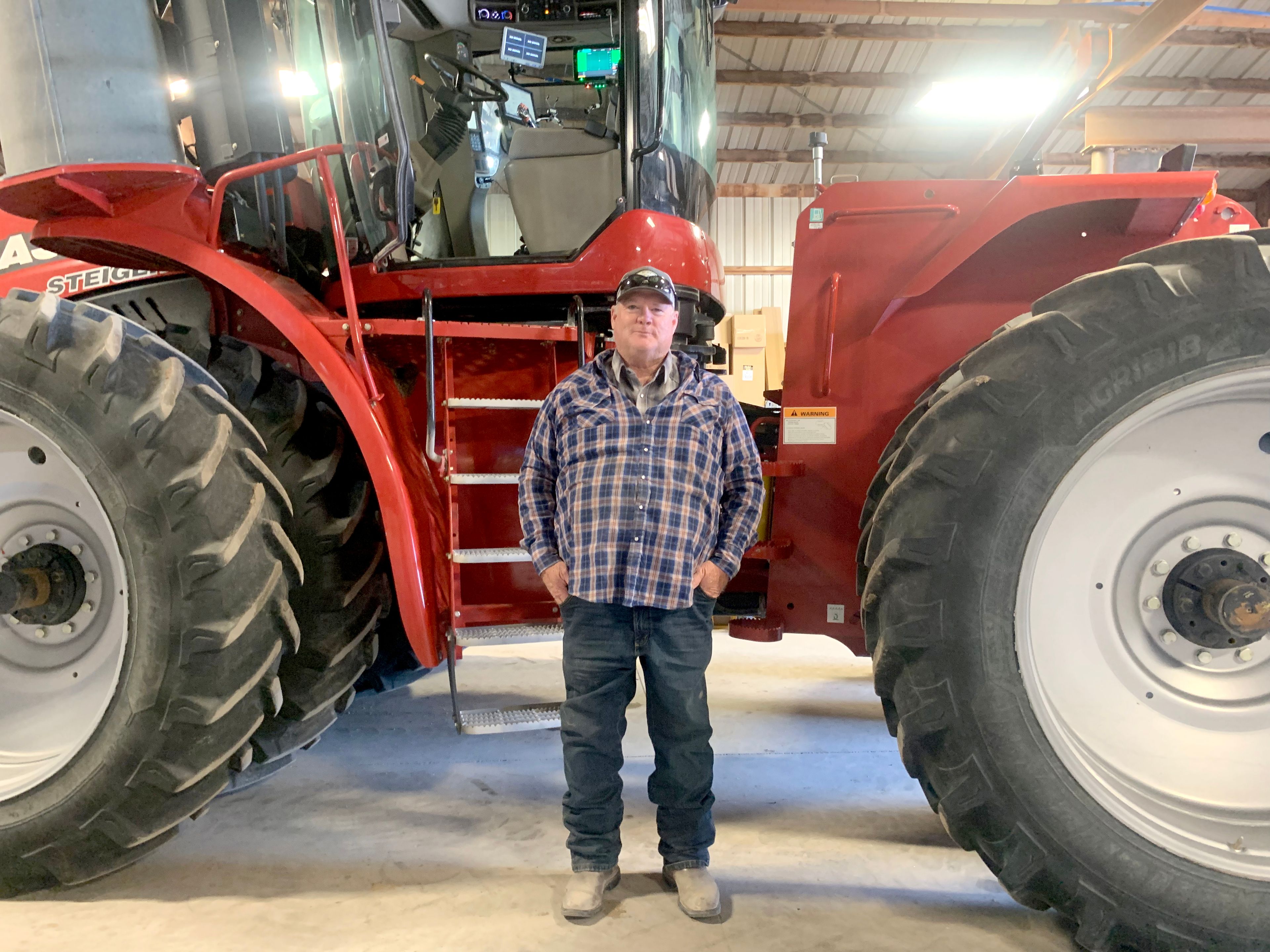 Farmer Danny Wood, pictured here on Saturday, April 29, 2023, had to wait days for a technician to fix his tractor, which is just over a year old. Colorado's new right-to-repair law will make it easier for him to repair the vehicle himself.