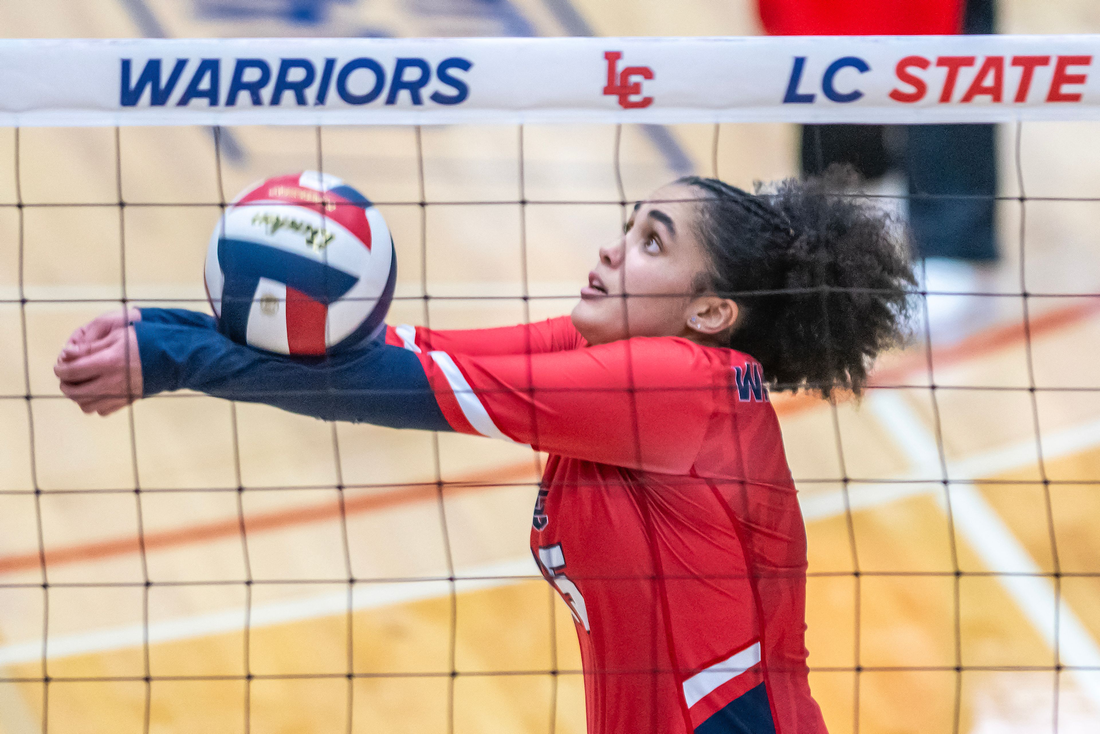 Lewis-Clark State libero Natany Felix Guimaraes keeps the ball in play against Oregon Tech during a Cascade Conference Tournament play-in match Tuesday at the P1FCU Activity Center.