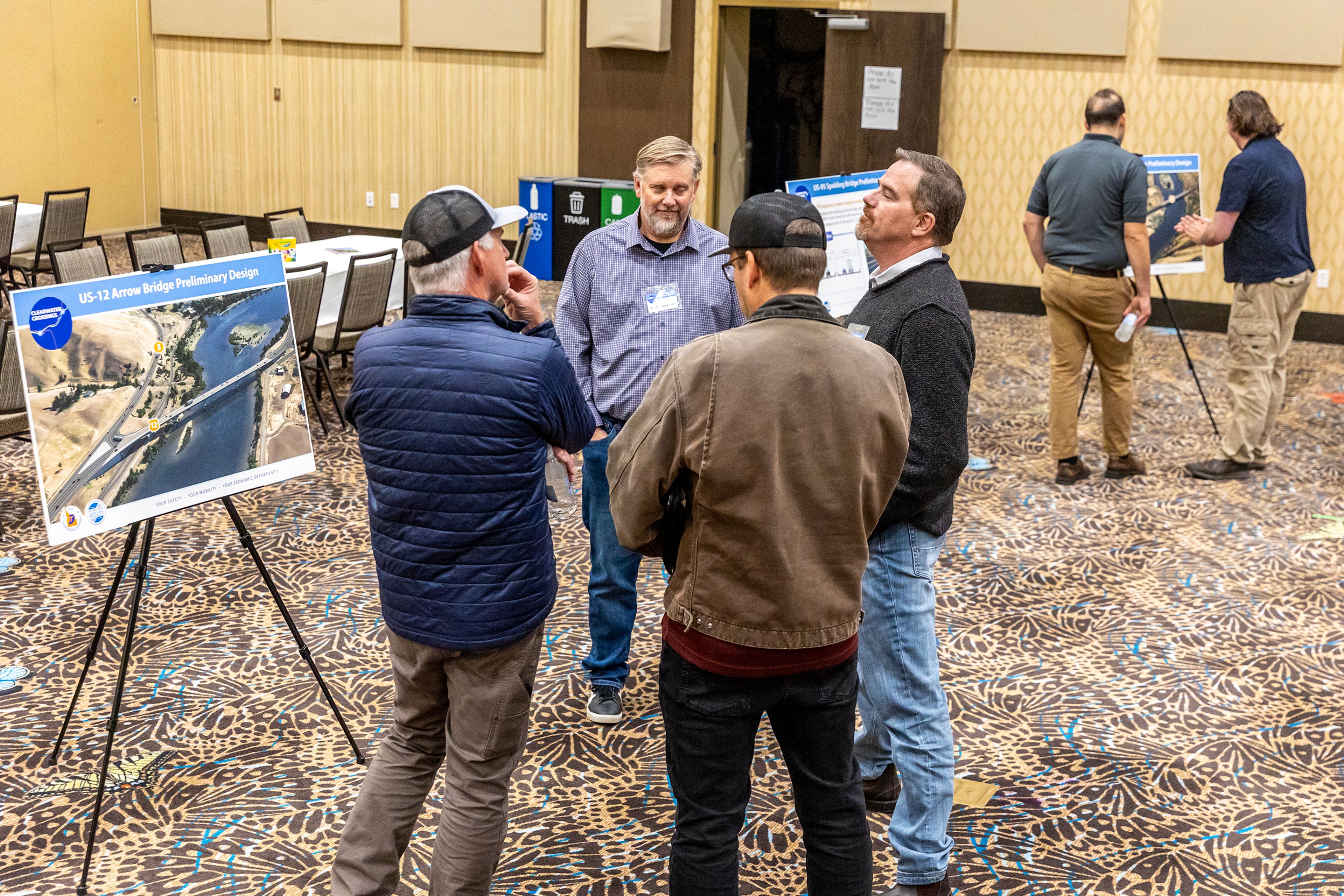 People attend an Idaho Transportation Department open house on its plans for Spalding Bridge and Arrow Bridge Wednesday at the Clearwater River Casino.