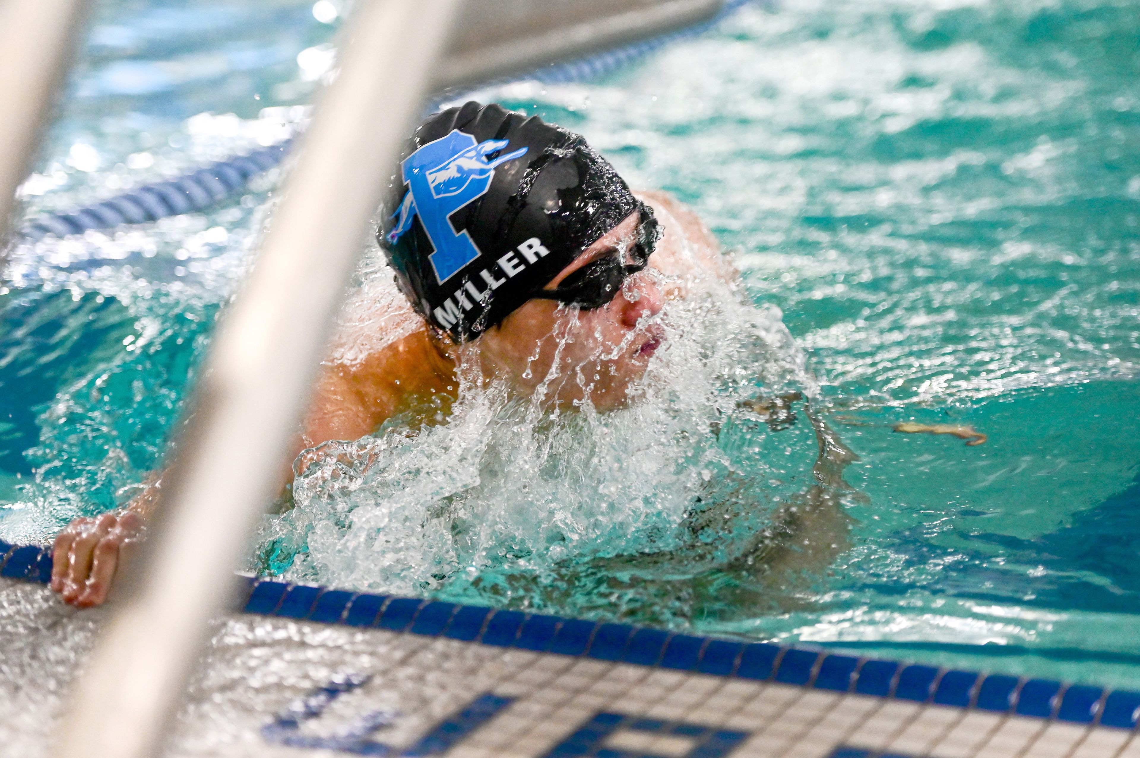 Pullman senior William Miller competes in the 200-yard individual medley during a meet with Moses Lake on Jan. 22 in Pullman.