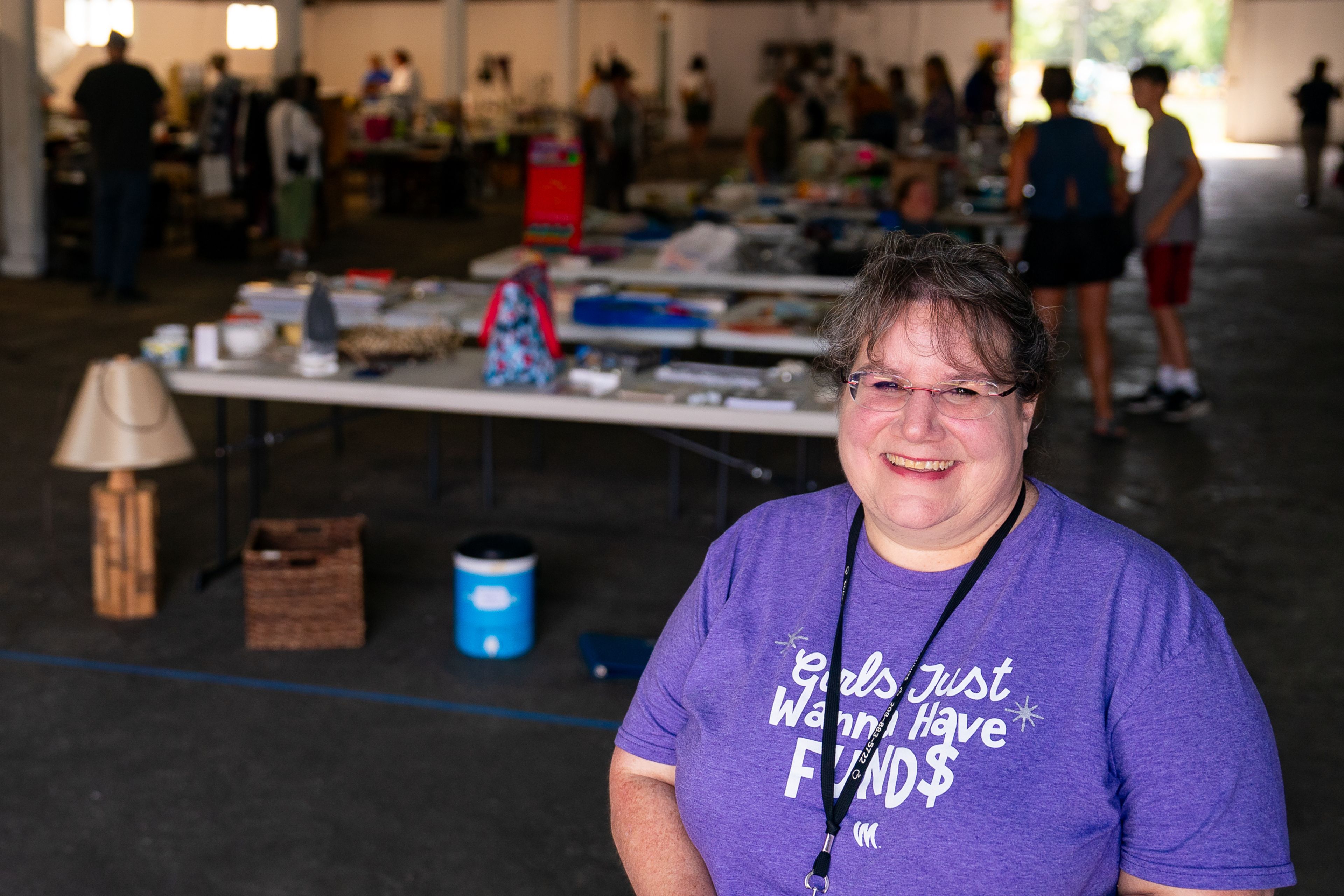 University of Idaho Extension financial literacy extension educator Karen Richel poses for a portrait during the Declutter Crew Yard Sale on Saturday at Latah County Fairgrounds in Moscow.