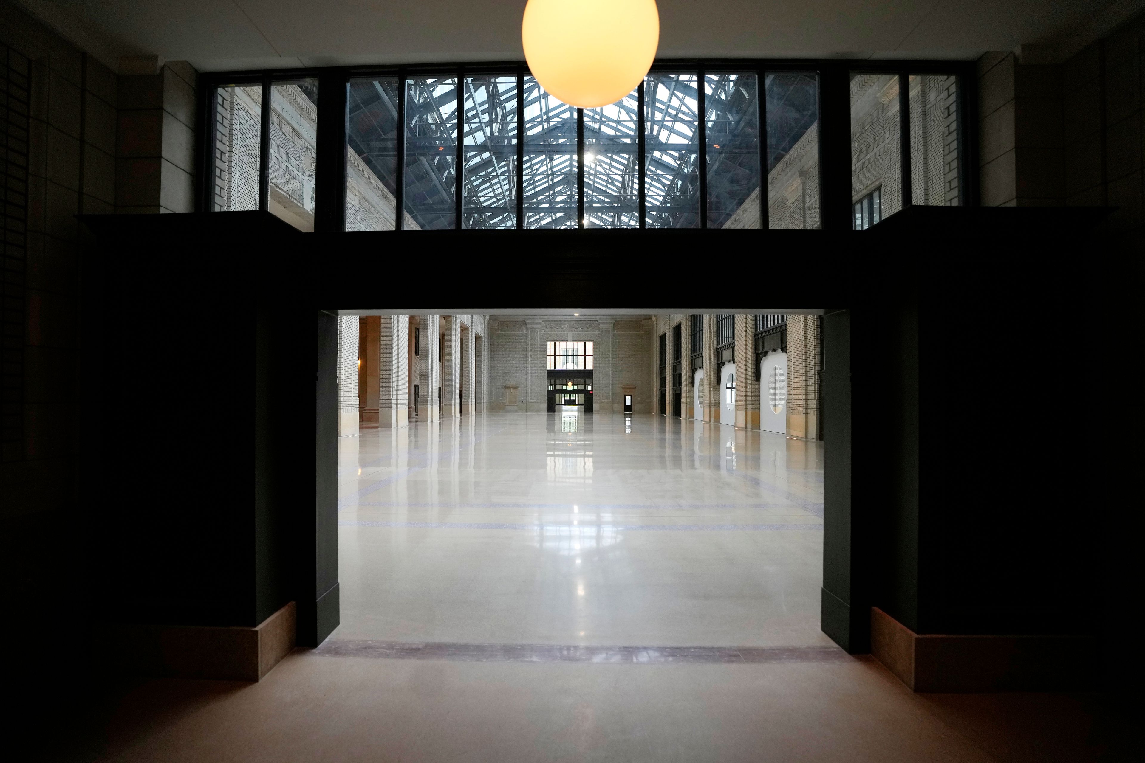 The interior of the Michigan Central Station is seen, Wednesday, May 15, 2024 in Detroit. A once hulking scavenger-ravaged monolith that symbolized Detroit's decline reopens this week after a massive six-year multimillion dollar renovation by Ford Motor Co., which restored the Michigan Central Station to its past grandeur with a focus squarely on the future of mobility.