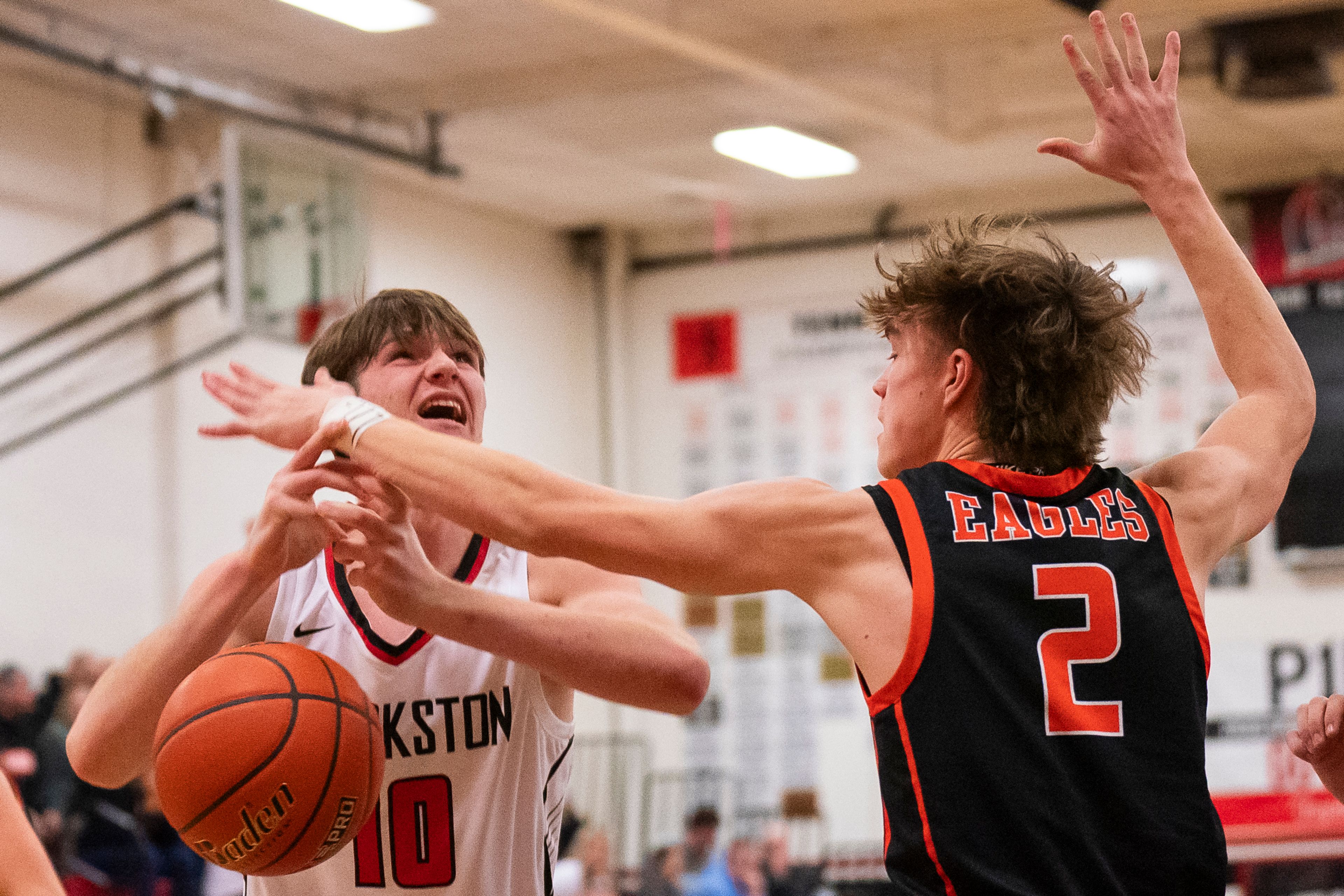 Clarkston’s Carter Steinwand (10) loses control of the ball during their game against West Valley on Tuesday at Clarkston High School.