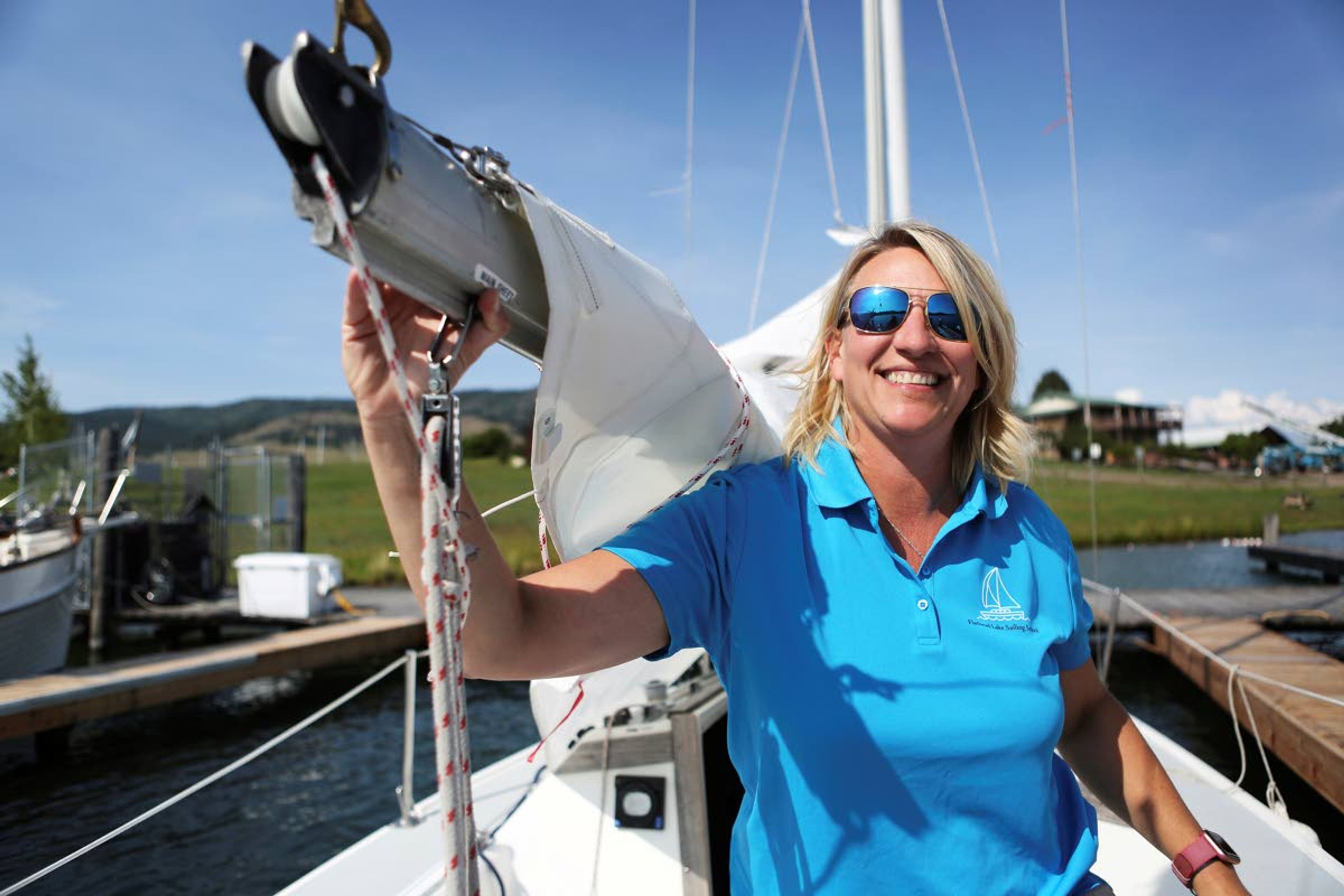 Capt. Genevieve Evans is pictured at Dayton Yacht Harbor earlier this month. She operates the state’s only American Sailing Association-accredited sailing school.