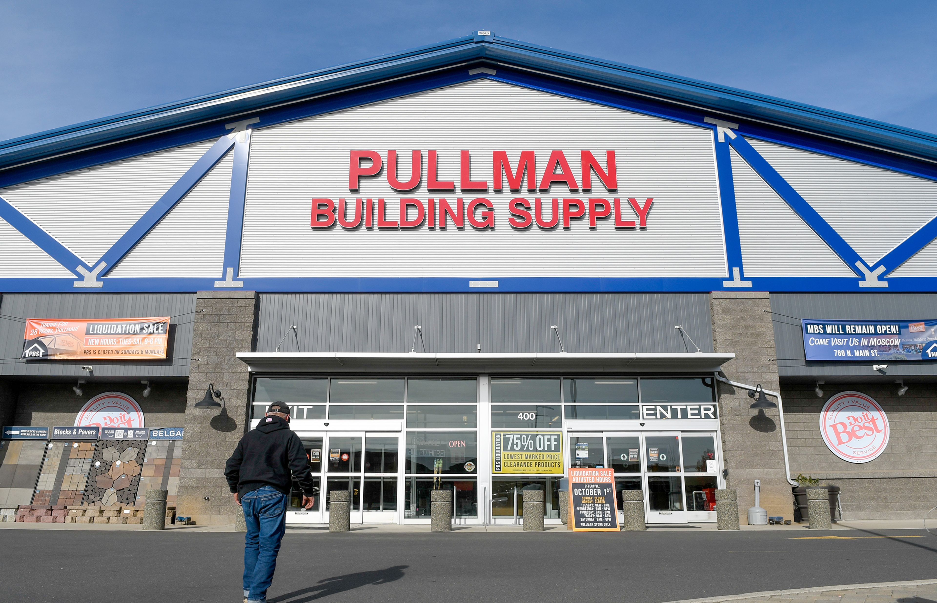 The Pullman Building Supply store opens its doors to customers Wednesday, one of the store�s final days, in Pullman.,