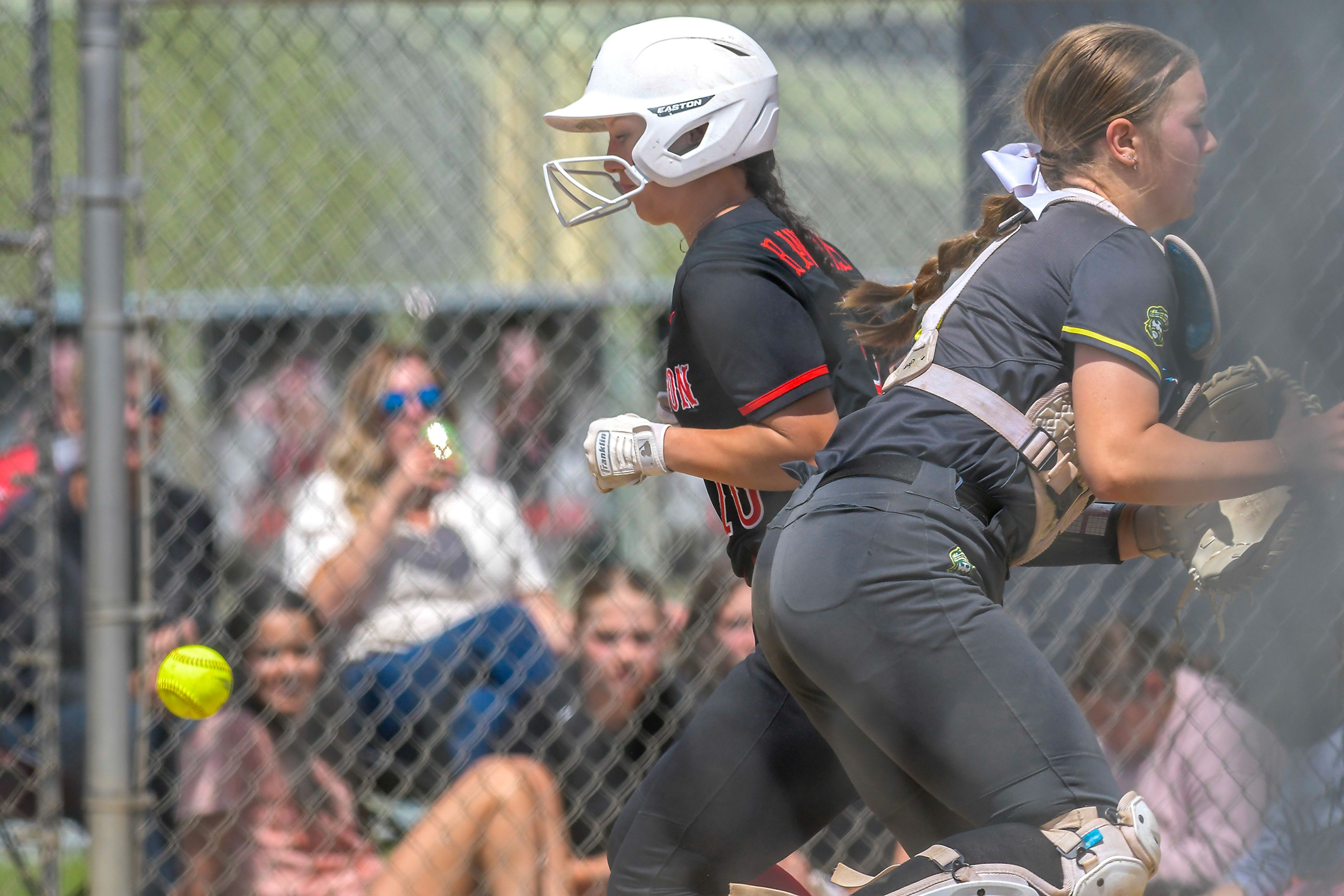 Clarkston’s Kizzie Line runs through home to score a run against Shadle Park during an inning of the District Championship Game Saturday in Clarkston.