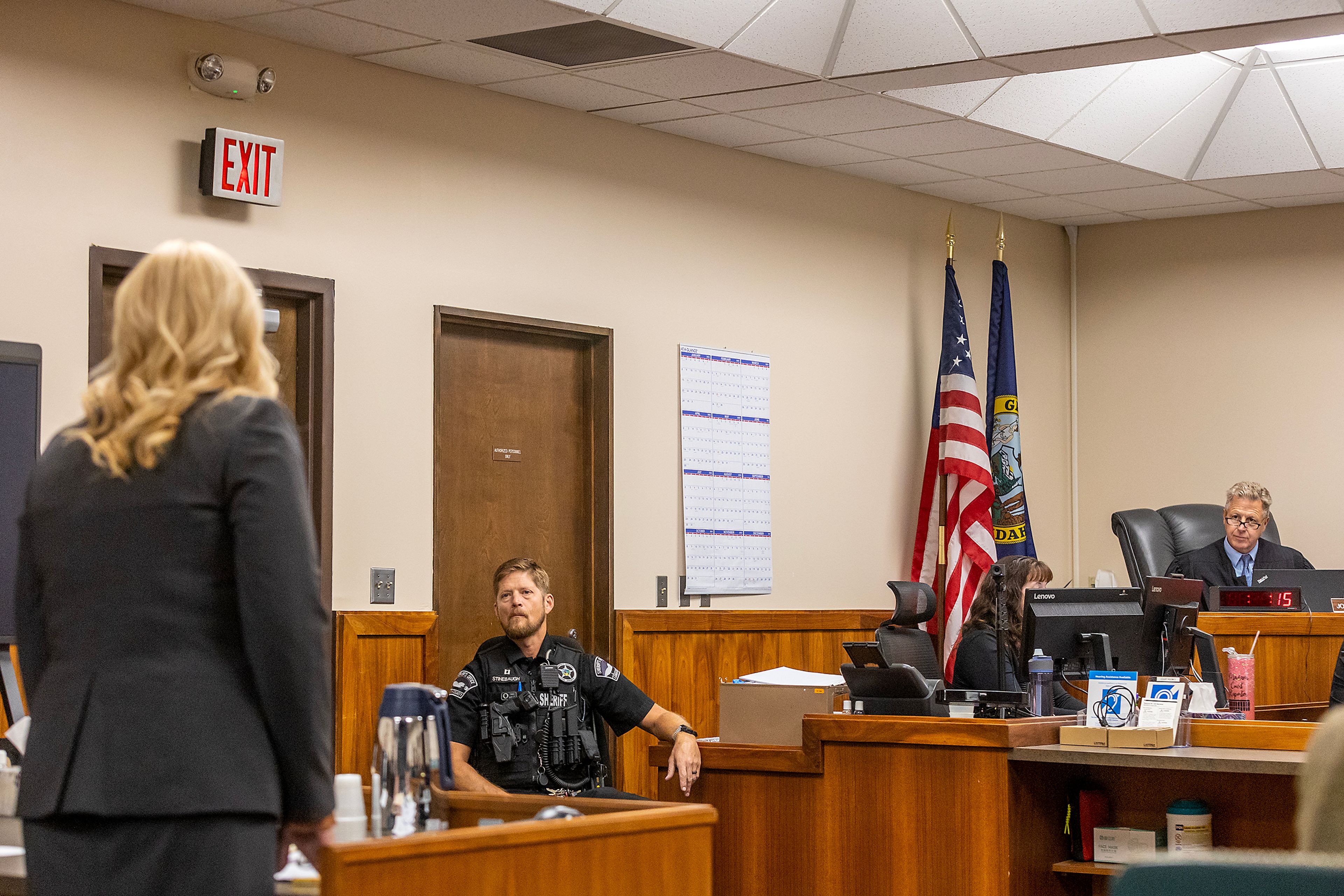 Bryan Kohberger’s attorney Anne Taylor talks to Judge John Judge during a hearing Tuesday at the Latah County Courthouse in Moscow.