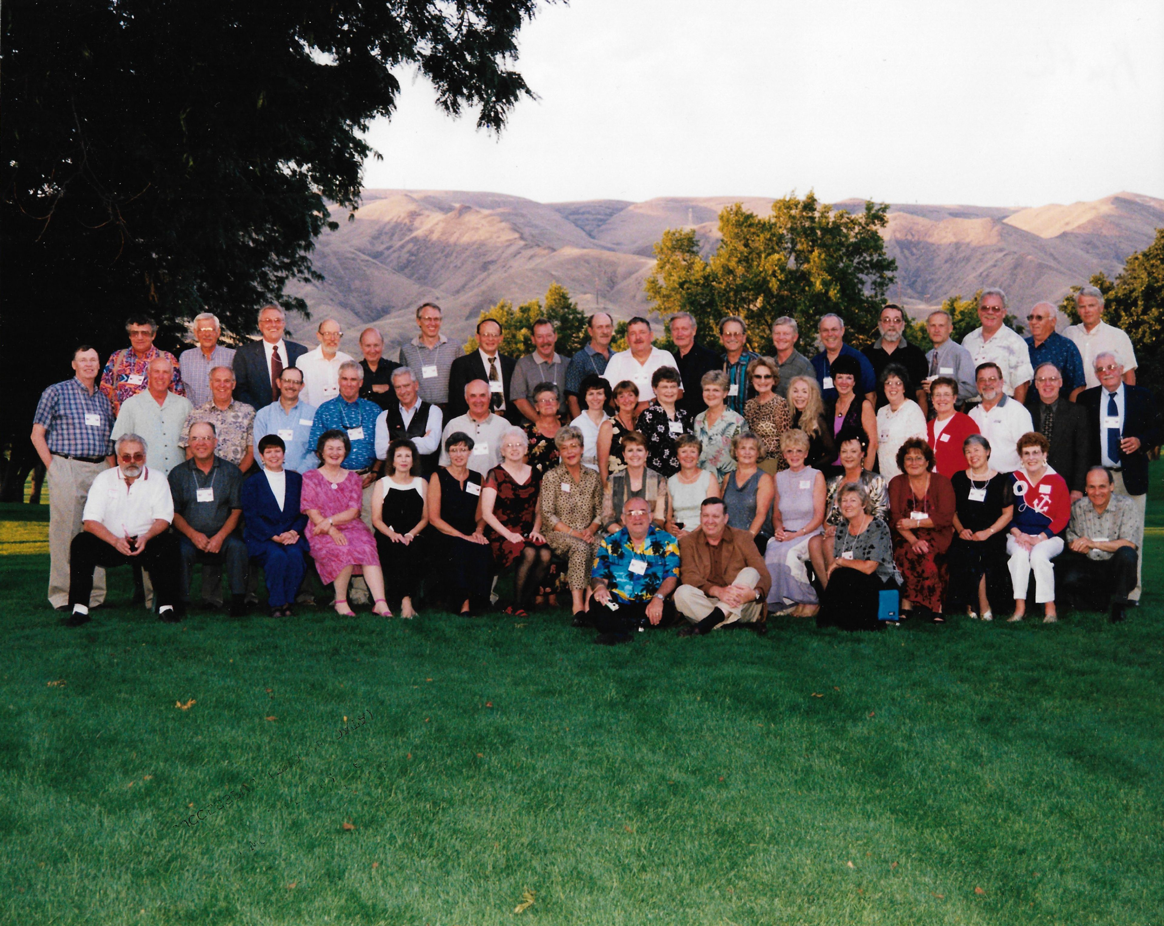 Members of the Clarkston High School class of 1962 gathered at the Clarkston Country Club in 2002 for a group photo at their 40th reunion. The class held its 60th reunion Monday and Tuesday. Pictured are: seated in front from left, Jeff Green, John Stalter, Betty (Schreiber) Manchester; first row: Dennis M. Johnson, Jim Storey, Freda Davidson, Vicki (Jechort) Baker, Bev (Whittman) Lang, Donna (Slocum) Scott, Shirley (Freeman) Osburn, Donna (Huminsky) Hayes, Billie Rae (Salisbury) Gehres, Caroline (Stratton) Onstot, Anita (Vowell) Bader, Linda (Hood) Kain, Wilda (Forthman) Frank, Millie (Smith) Haughton, Carolyn (Beard) Culter, Darlene (Delph) Puyear, Denny Plunkett; second row: Dick Snow, Keith Sattler, Don Meyers, Lenny Skelton, David Taylor, Bud Cahill, Steve Roy, Ruth (McConnell) Beck, Sandy (King) Howe, Sara (Blakkolb) Cranston, Judy (Usher) James, Linda McFarland, Bekki (Hove) Lukens, Chani Melcher, Verna (Armstrong) Faris, Brenda (Bennett) Lidstone, Bonita (Gebhardt) Dixon, Dick Ells, Joe Harvey, Dennis W. Johnson; third row: Jerry Schneider, Roy Storey, Bill Johnson, Vern Renshaw, Gary Munson, Ed Fisk, Gary Haas, Eugene Edgar, Larry Jenkins, Dick Walker, Duane Beck, Darrell Gamet, Lee Pitner, Dave Schneckloth, Mike Paris, Lynn Kuehn, Chris Peterson, Ron Adamson, Reed Hansen. Readers who would like to share their historical photos (20 years or older) from throughout the region may do so by emailing them to blasts@lmtribune.com or submitting them to: Blast from the Past, P.O. Box 957, Lewiston, ID 83501. Questions? Call Jeanne M. DePaul at (208) 848-2221.