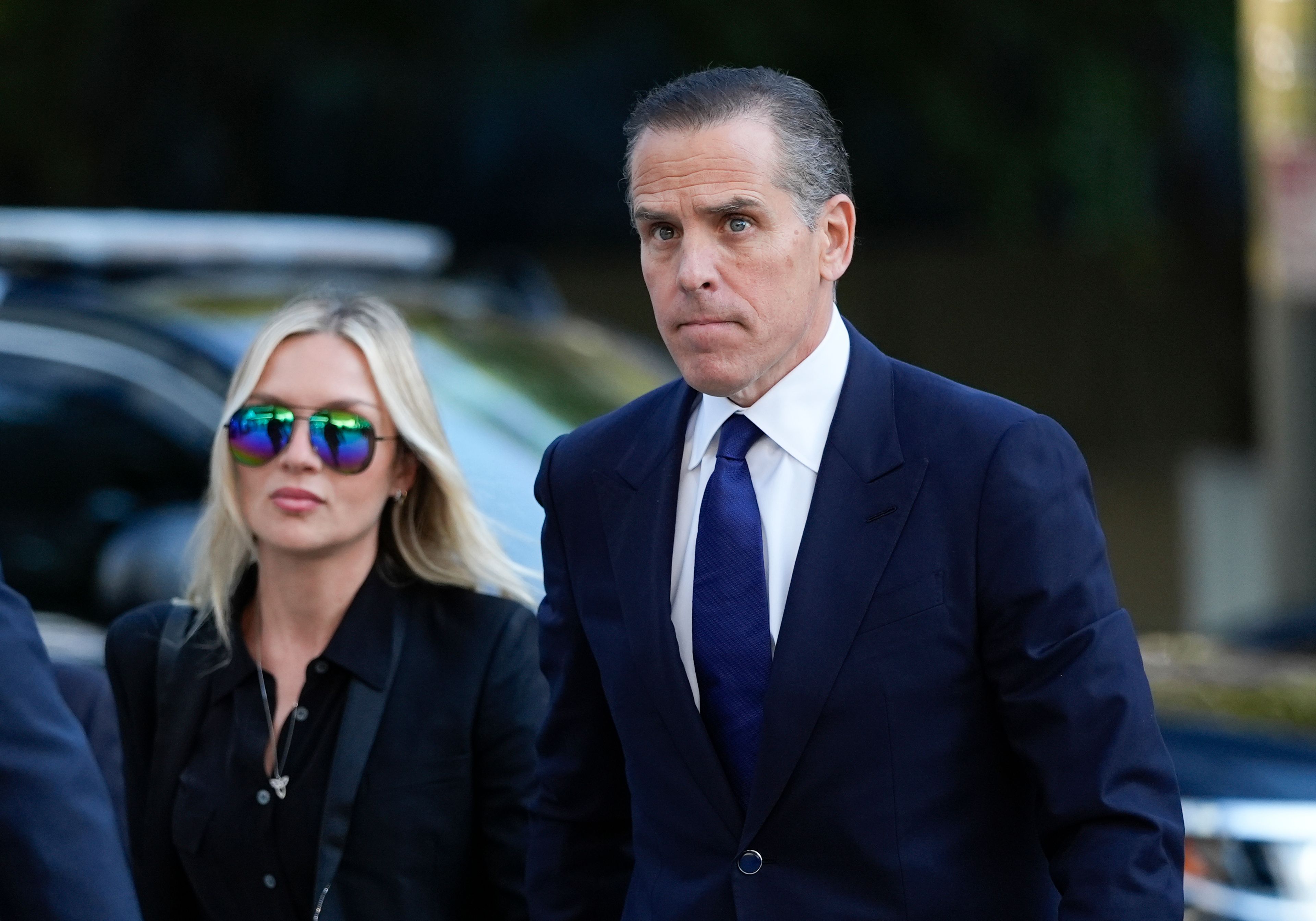 Hunter Biden, right, and his wife Melissa Cohen Biden, arrive in federal court for jury selection for his trial on felony tax charges Thursday, Sept. 5, 2024, in Los Angeles. (AP Photo/Jae C. Hong)