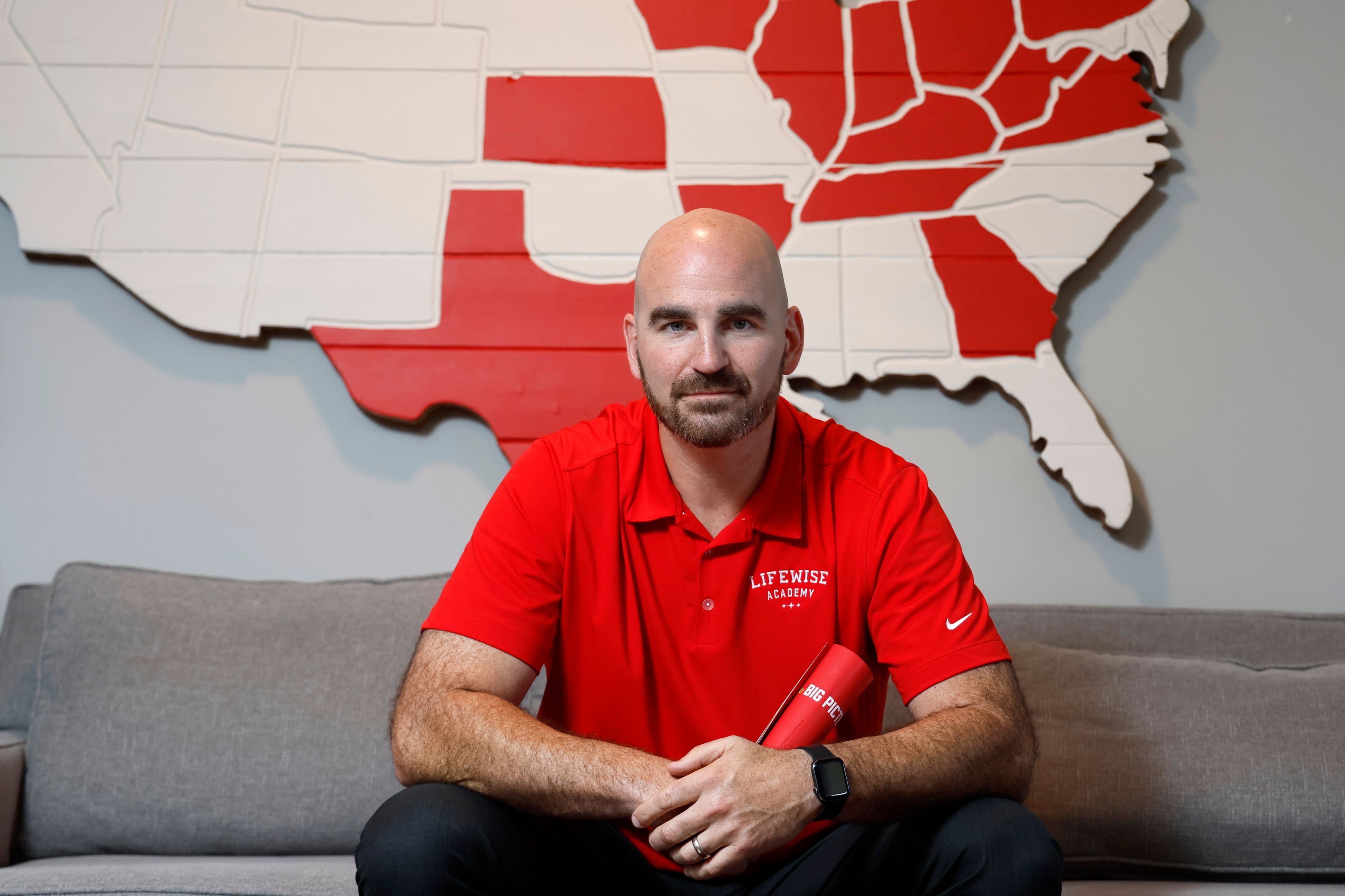 Joel Penton, founder and CEO of LifeWise Academy, poses at LifeWise Academy offices Thursday, May 30, 2024, in Hilliard, Ohio. The Ohio-based Christian nonprofit that organizes off-campus Bible classes for public school students has taken off in Indiana since the state passed legislation forcing school districts to comply.