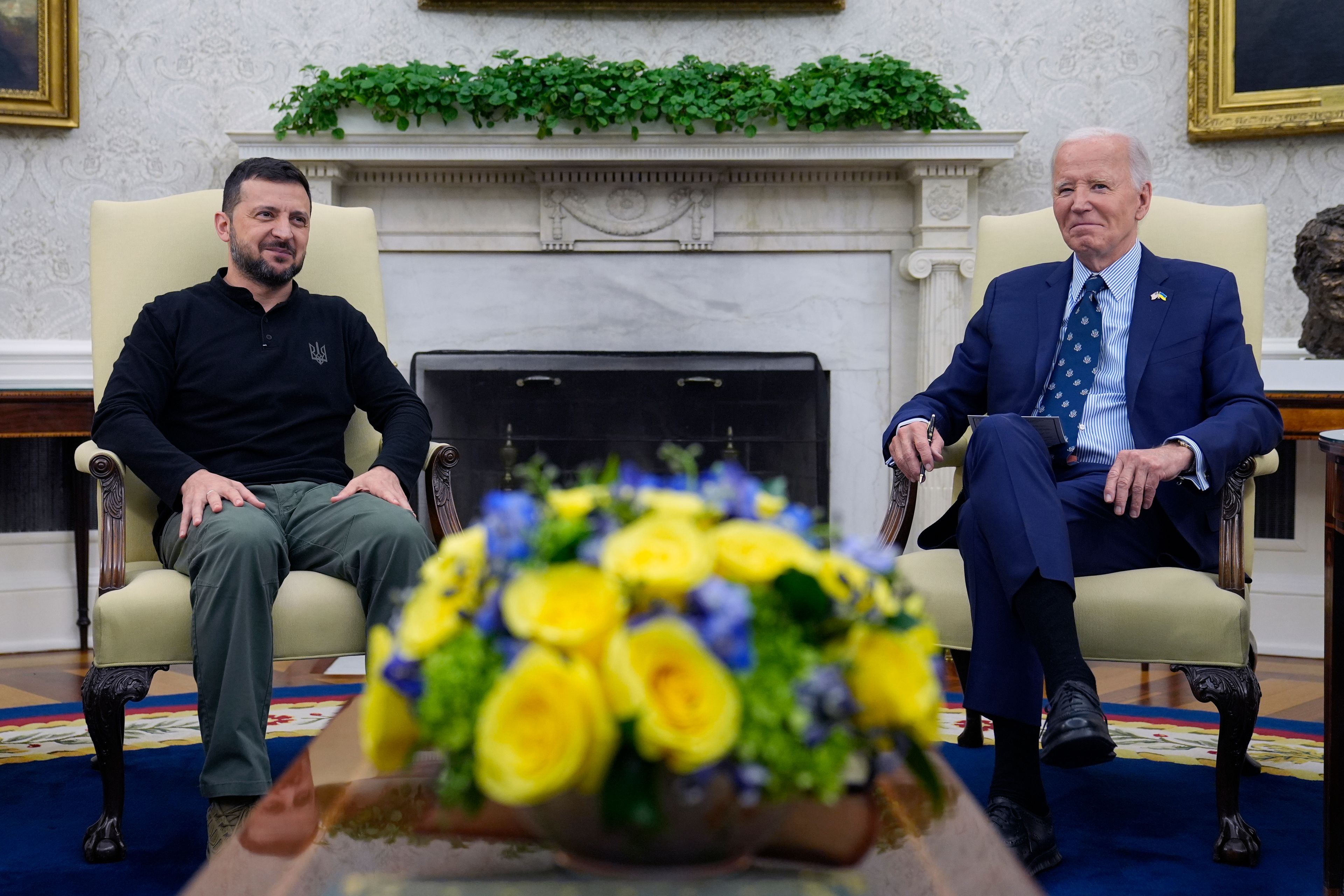 President Joe Biden meets with Ukraine's President Volodymyr Zelenskyy in the Oval Office of the White House in Washington, Thursday, Sept. 26, 2024. (AP Photo/Susan Walsh)