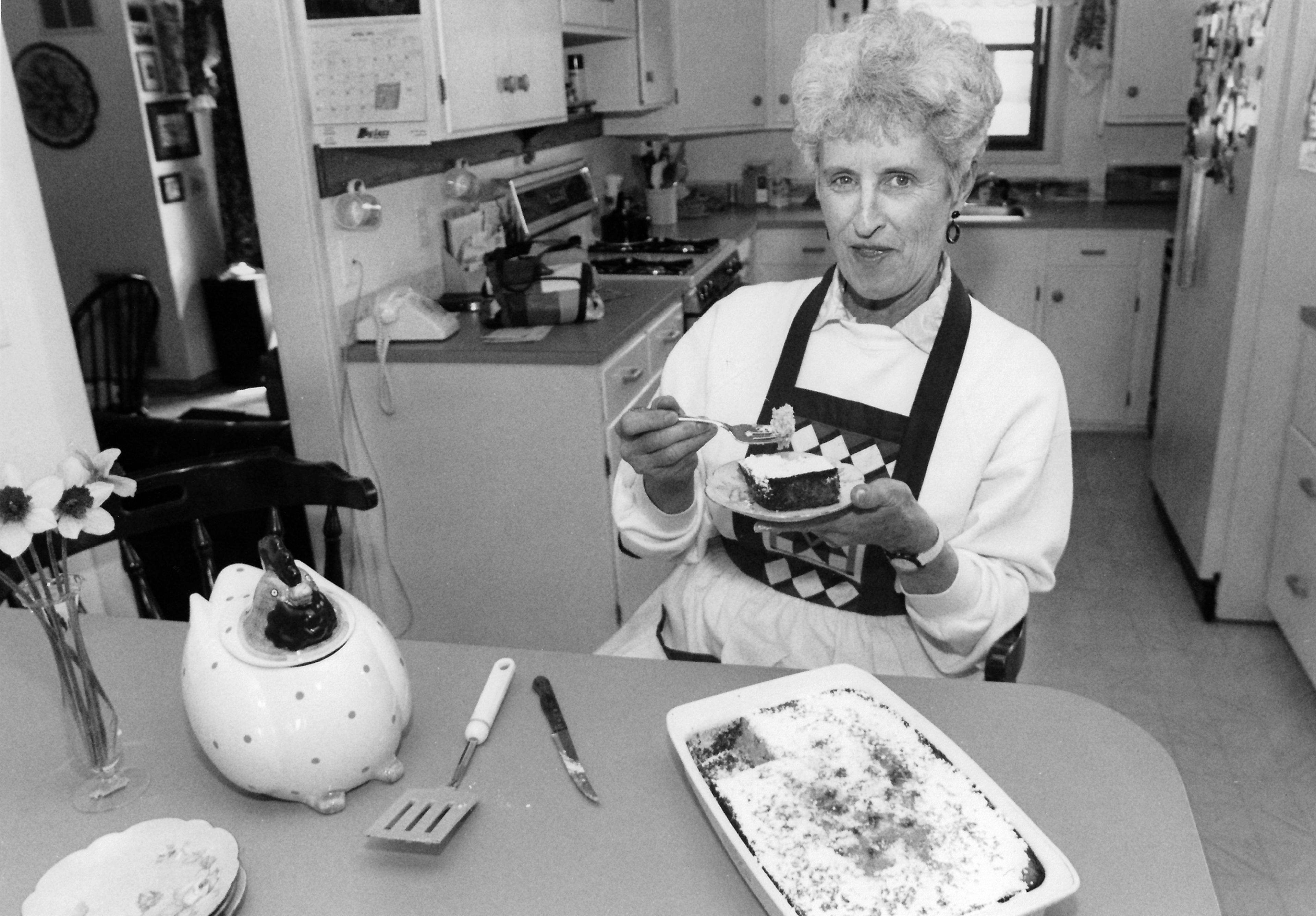 Sandra Chenoweth serves one of her pineapple bar cookies in her Lewiston kitchen in this Mike Venso photo published in the April 21, 1993, Lewiston Tribune. The accompany food column by Sula Keeling told of Chenoweth's hobby of quilting, which she enjoyed as much as cooking and baking. Chenoweth was a member of the Seaport Quilters' Guild and its members were planning their eighth annual Festival of Quilts. In addition to the pineapple bar cookies, other recipes Chenoweth shared with readers included tuna rice casserole, salmon appetizer and banana jam. Readers who would like to share their historical photos (20 years or older) from throughout the region may do so by emailing them to blasts@lmtribune.com or submitting them to: Blast from the Past, P.O. Box 957, Lewiston, ID 83501. Questions? Call Jeanne M. DePaul at (208) 848-2221.