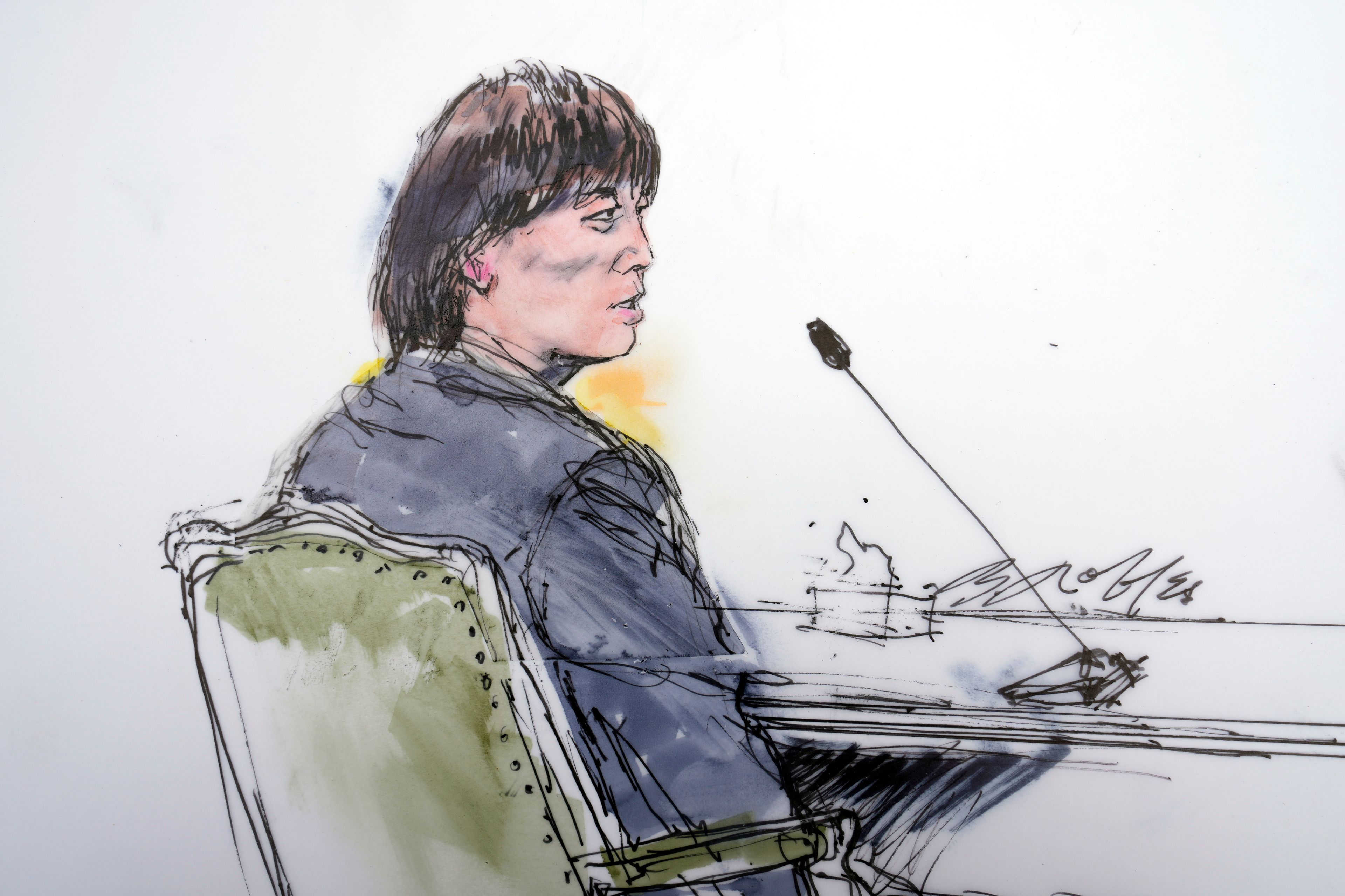 In this courtroom sketch, Ippei Mizuhara, the former interpreter for the Los Angeles Dodgers star Shohei Ohtani, appears in federal court in Los Angeles, Tuesday, June 4, 2024. Mizuhara pleaded guilty to bank and tax fraud on Tuesday and admitted to stealing nearly $17 million from the Japanese baseball player to pay off sports betting debts.