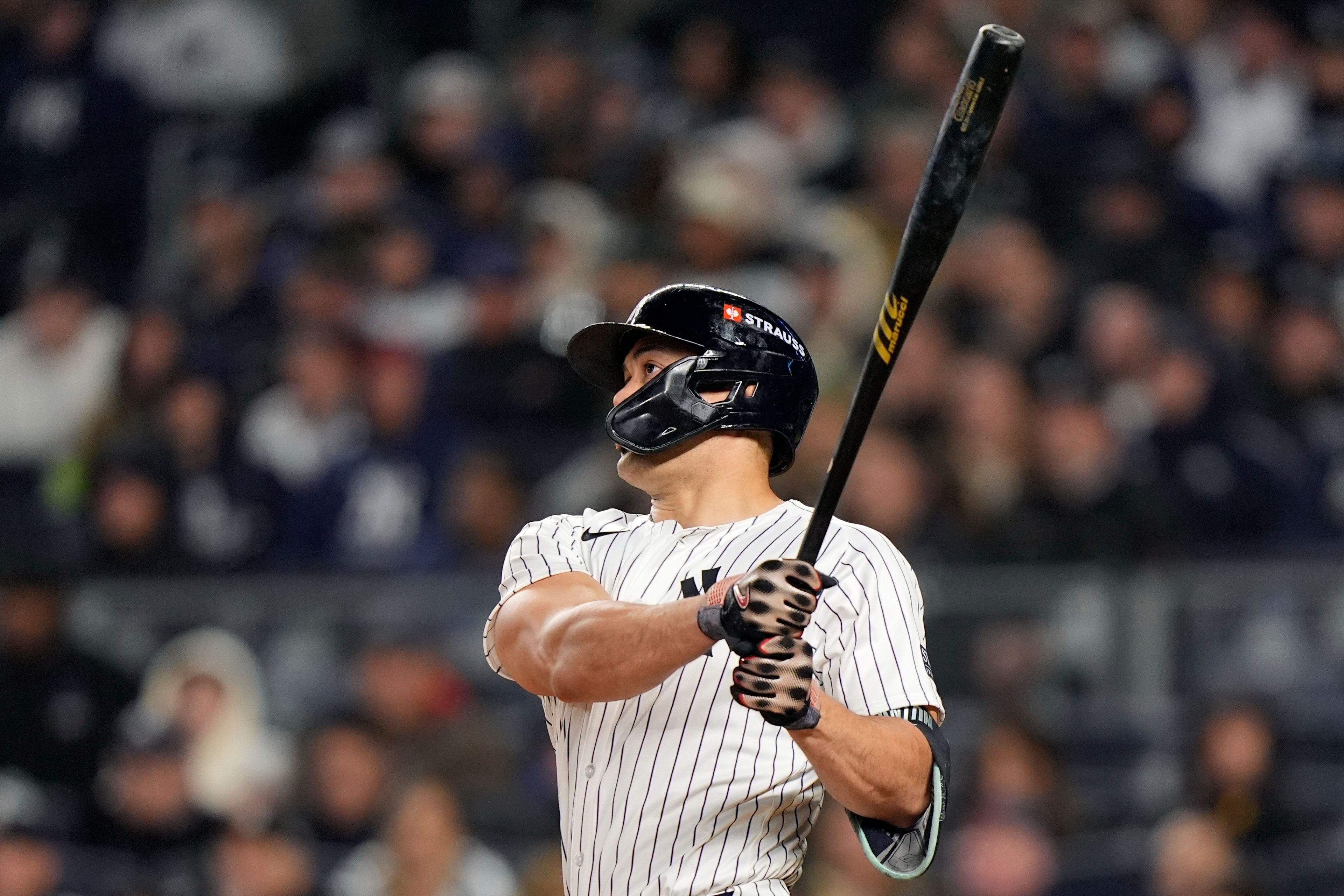 Soto, Stanton homers back Rodón as Yankees take advantage of wild Guardians to win ALCS opener