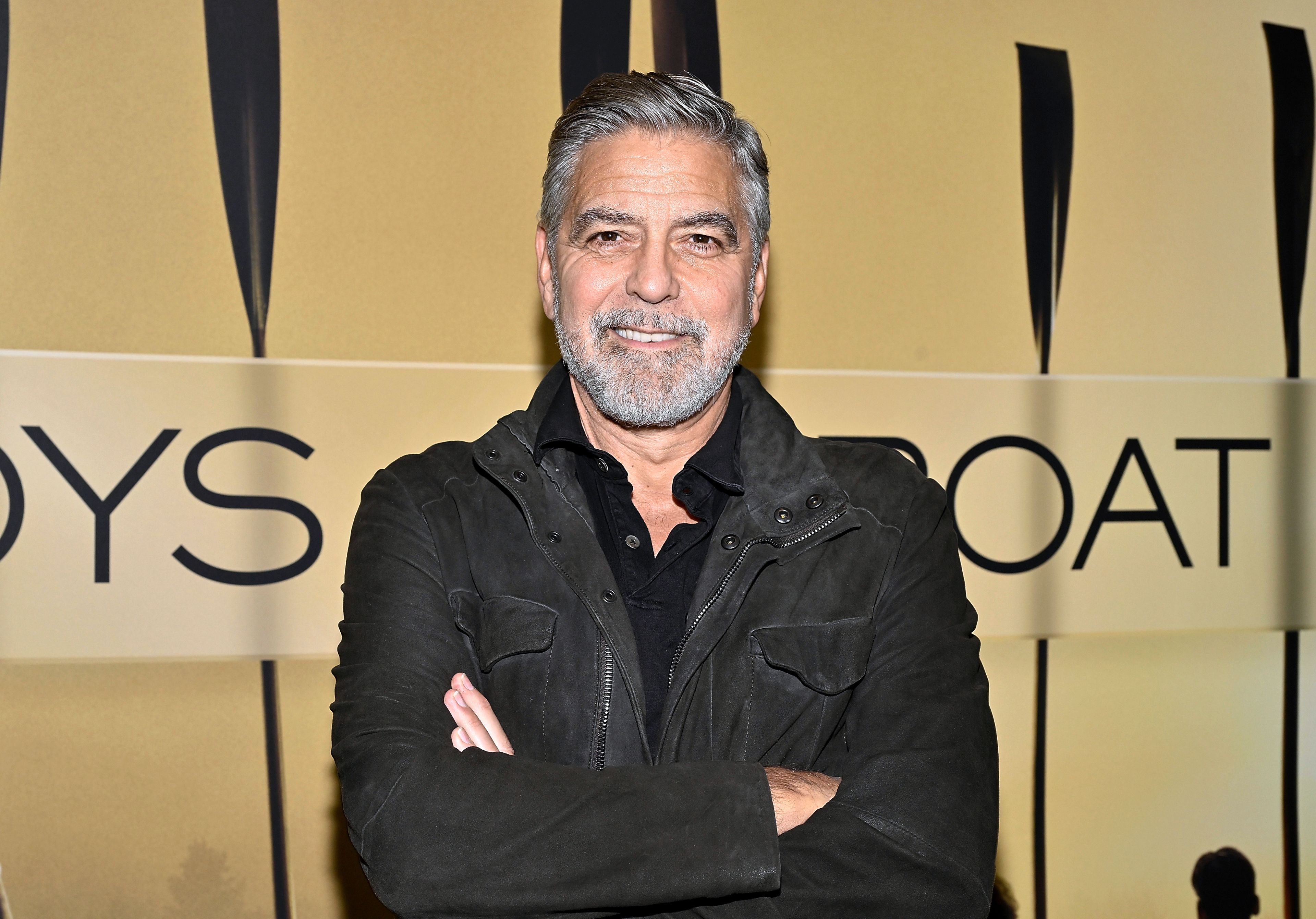 FILE - George Clooney attends a special screening of "The Boys in the Boat" in New York on Dec. 13, 2023. Clooney will make his Broadway acting debut next year in a familiar project for the Hollywood star: “Good Night, and Good Luck.” Clooney will play legendary TV journalist Edward R. Murrow in a stage adaptation of the 2005 movie.