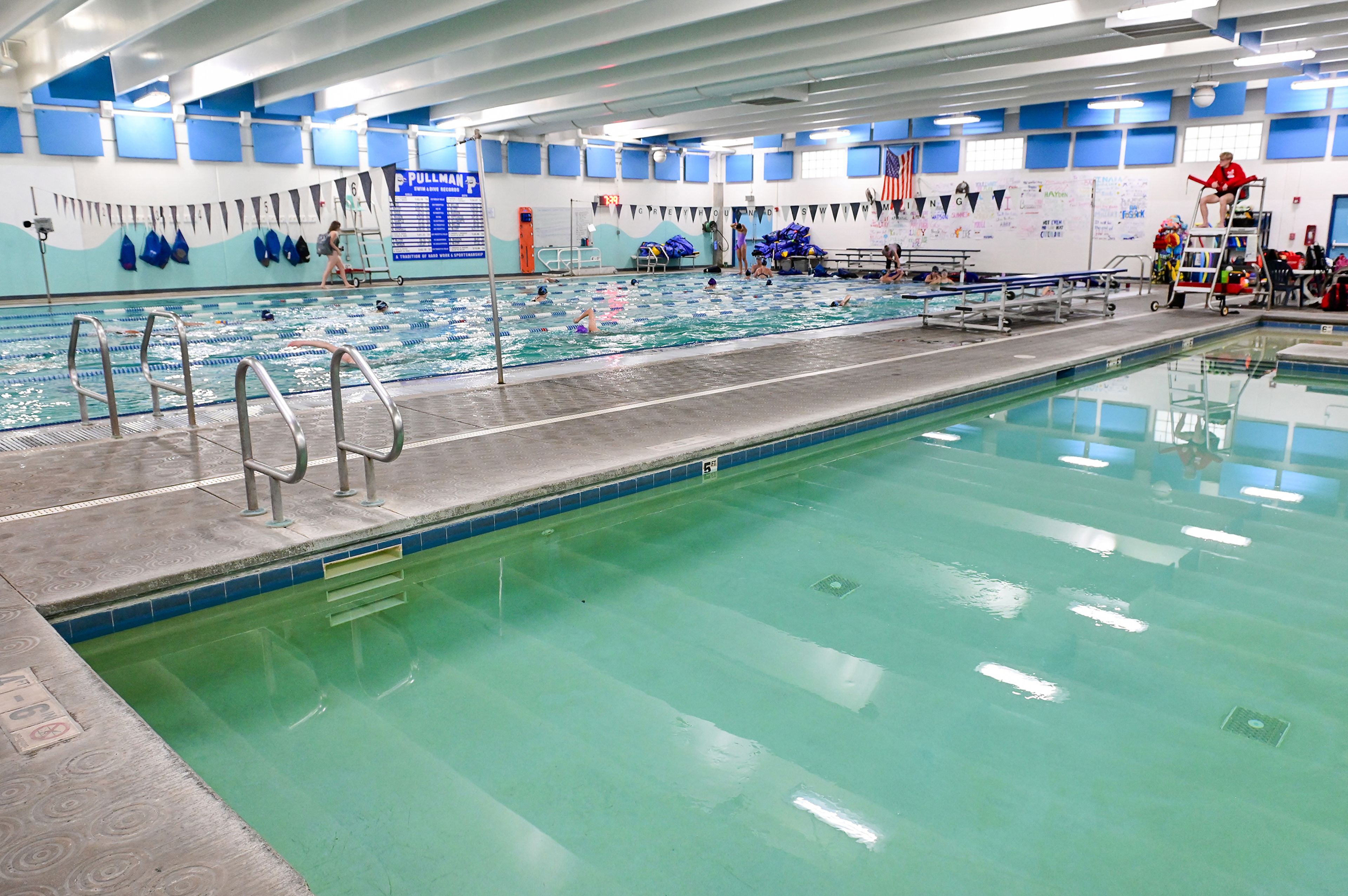 A warm pool and lap pool are part of the Pullman Aquatic & Fitness Center, as seen Thursday.