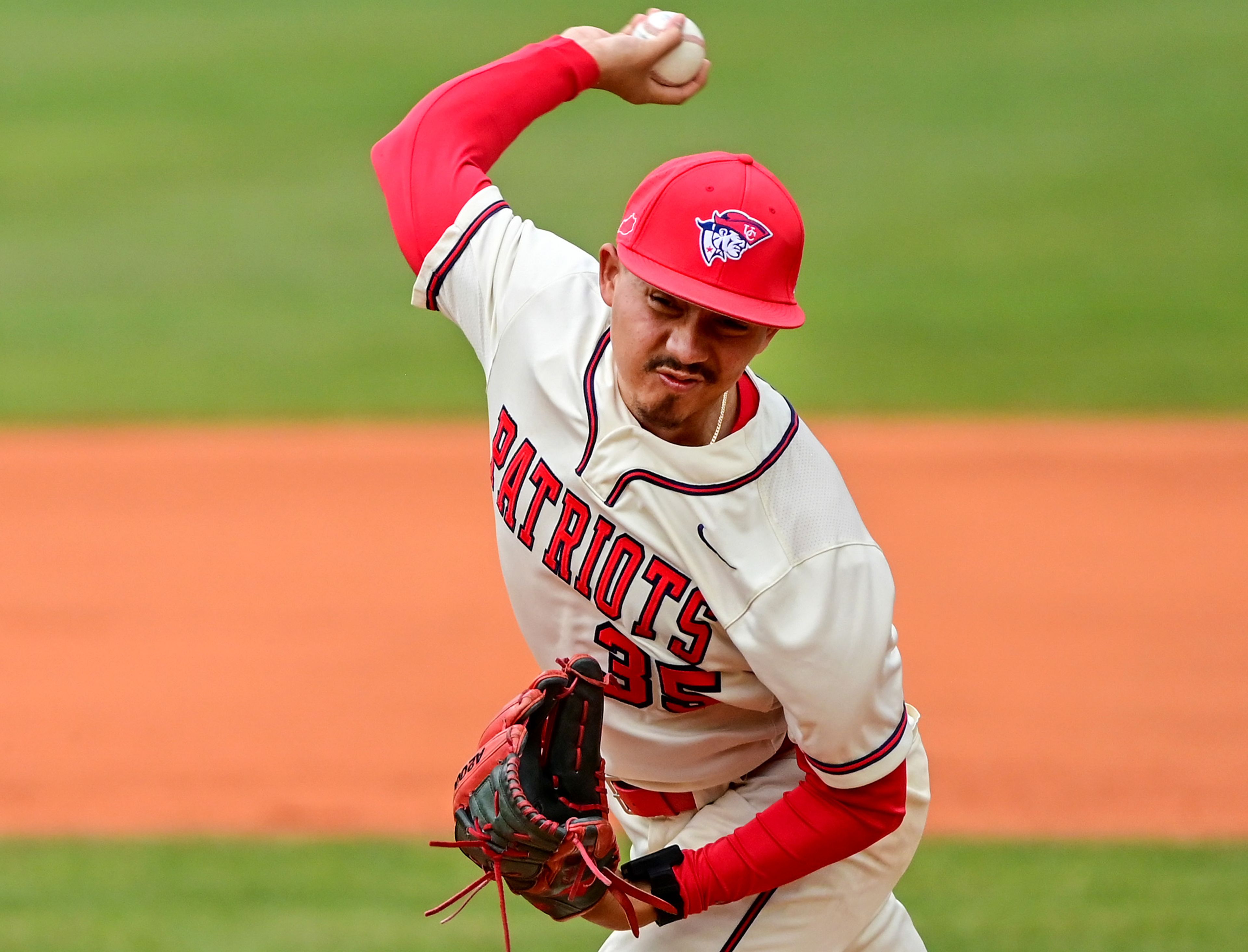 Cumberlands pitcher Knicko Billings throws an early inning pitch against Tennessee Wesleyan on the opening day of the NAIA World Series at Harris Field in Lewiston on Friday.