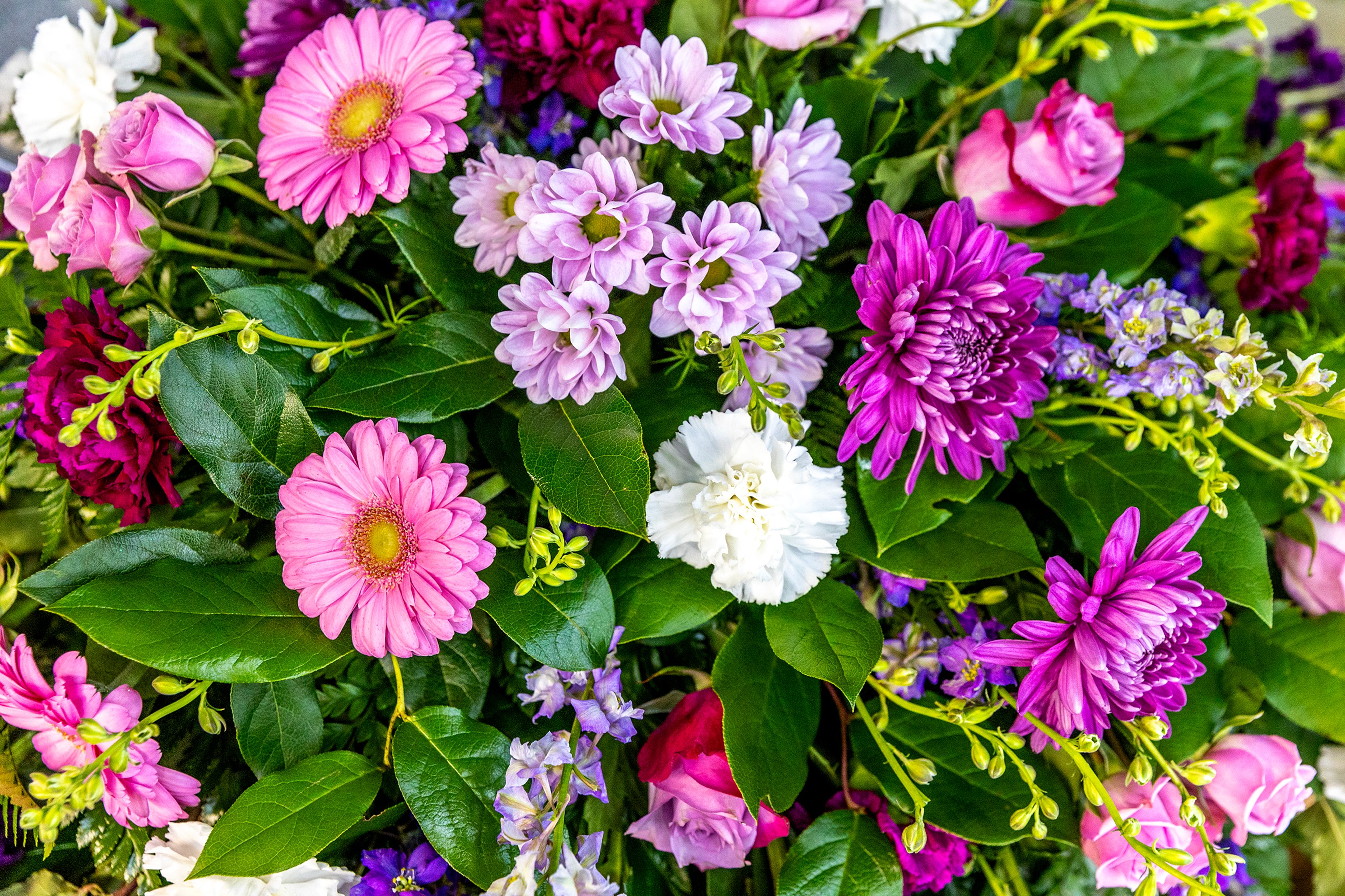 A flower arrangement is pictured at Hills Valley Floral Tuesday in Lewiston.