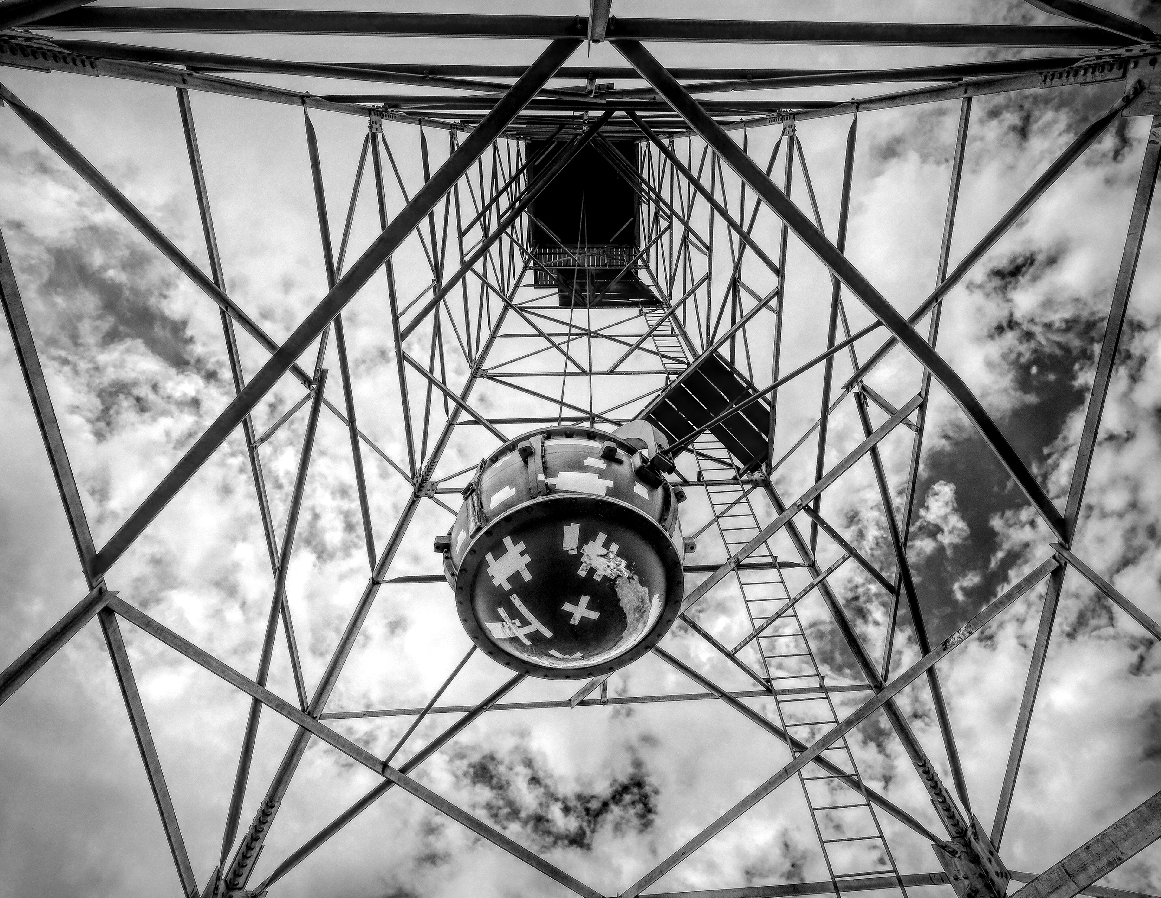 A replica of the 100 foot steel tour which held the test bomb, at the National Museum of Nuclear Science and History at Albuquerque, NM.,