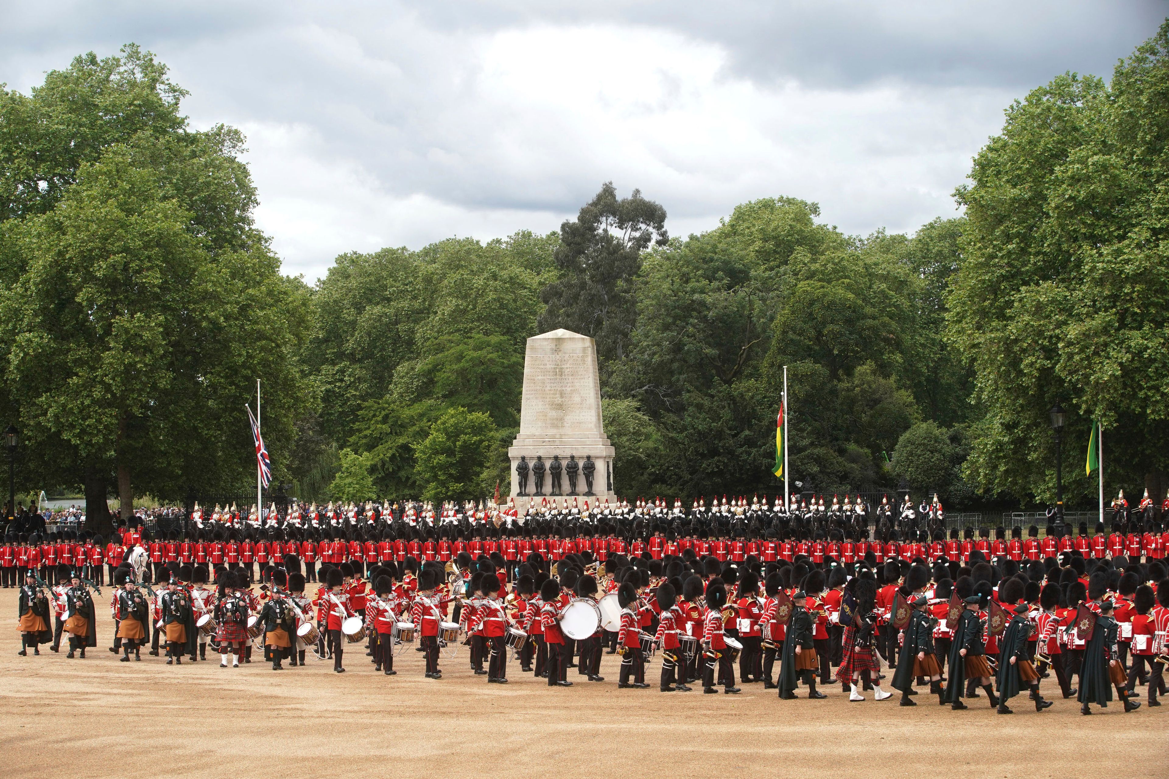 The Colonel's Review, for Trooping the Colour, at Horse Guards Parade in London, Saturday June 8, 2024, ahead of the King's Birthday Parade on June 15.