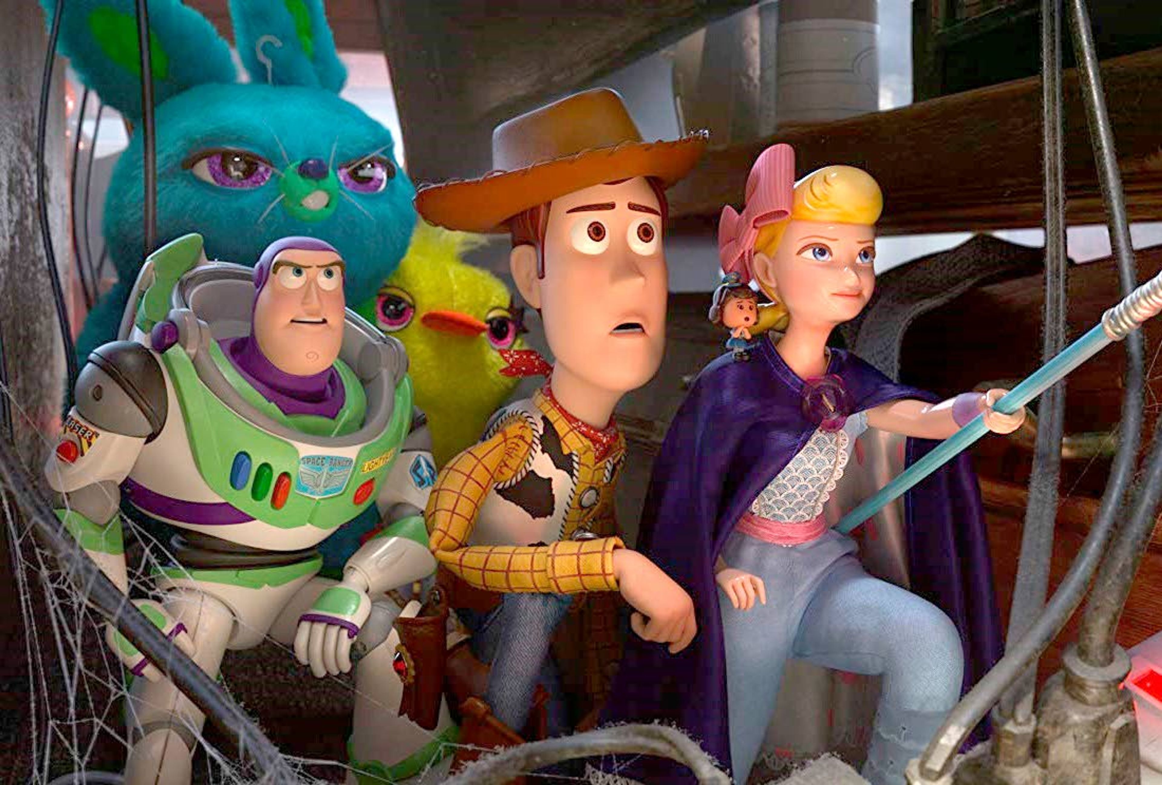 Tim Allen, Tom Hanks and Annie Potts voice the heroes of “Toy Story 4.”