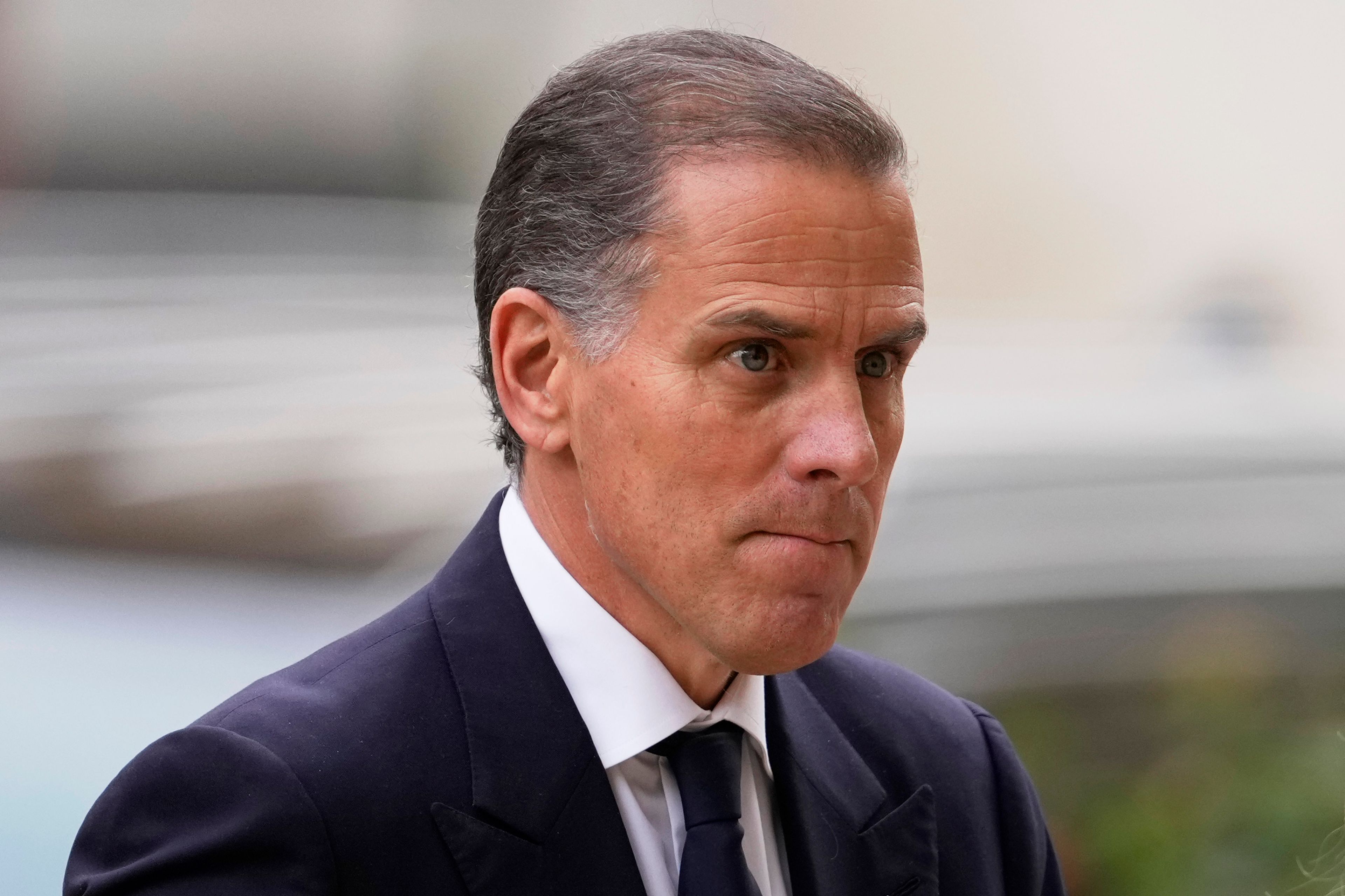 FILE - Hunter Biden arrives to federal court, June 6, 2024, in Wilmington, Del. The criminal trial of President Joe Biden's son heads into the pivotal final stretch Monday, June 11, as the defense argues prosecutors have failed to prove their federal gun case against Hunter Biden.