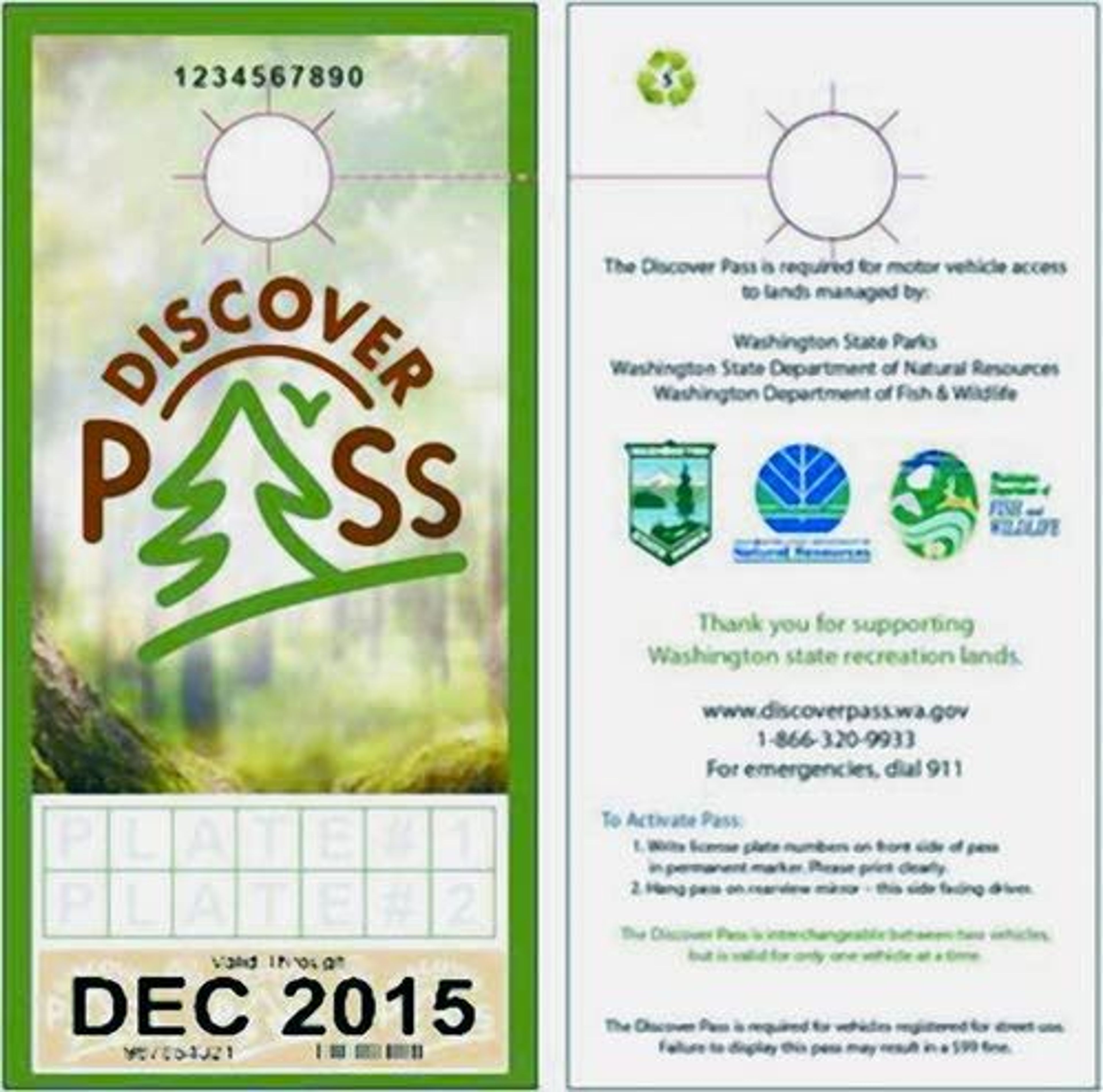 The redesigned Discovery Pass is being sold by the Washington State Parks Department.