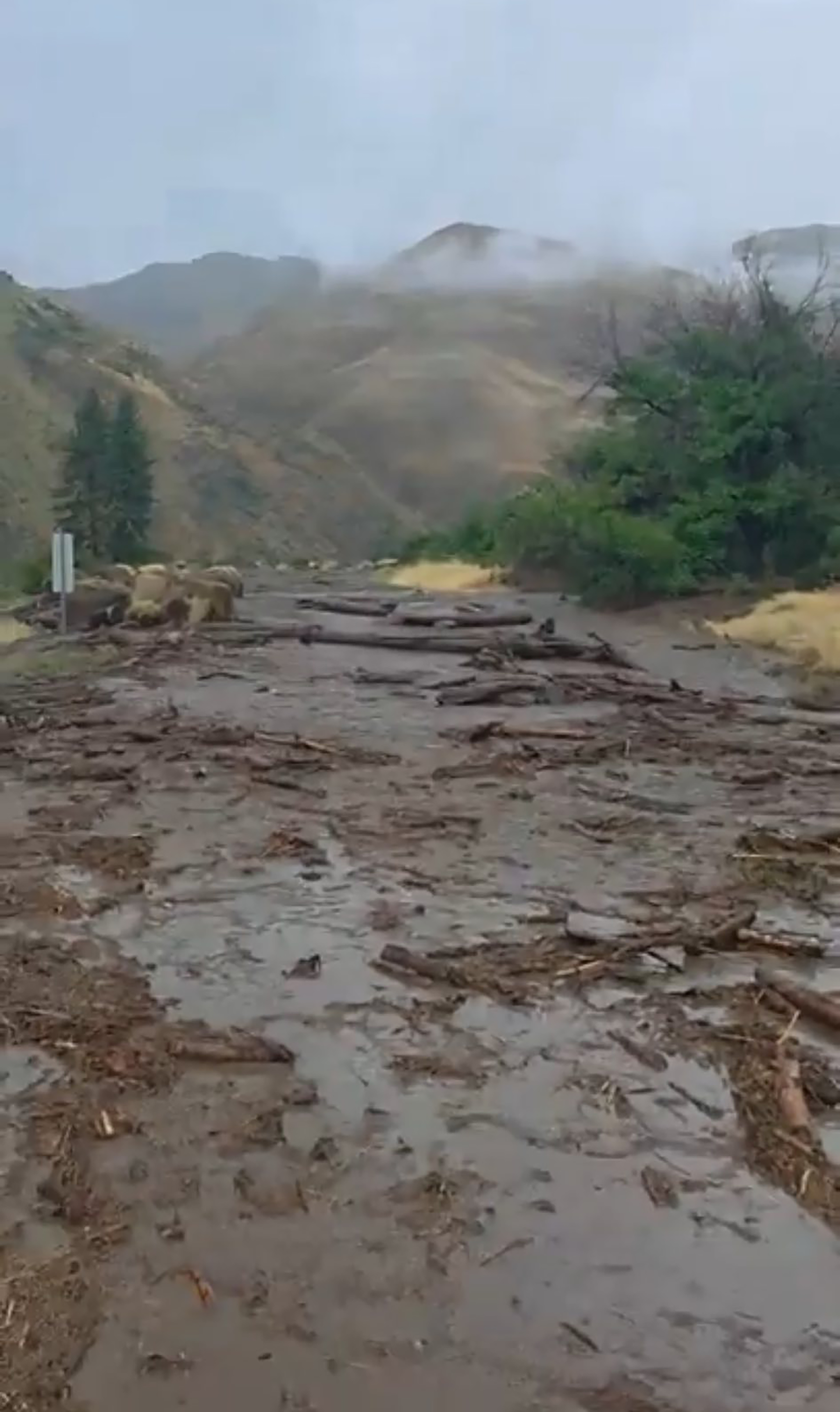 One lane of U.S. 95 opened through mudslide area