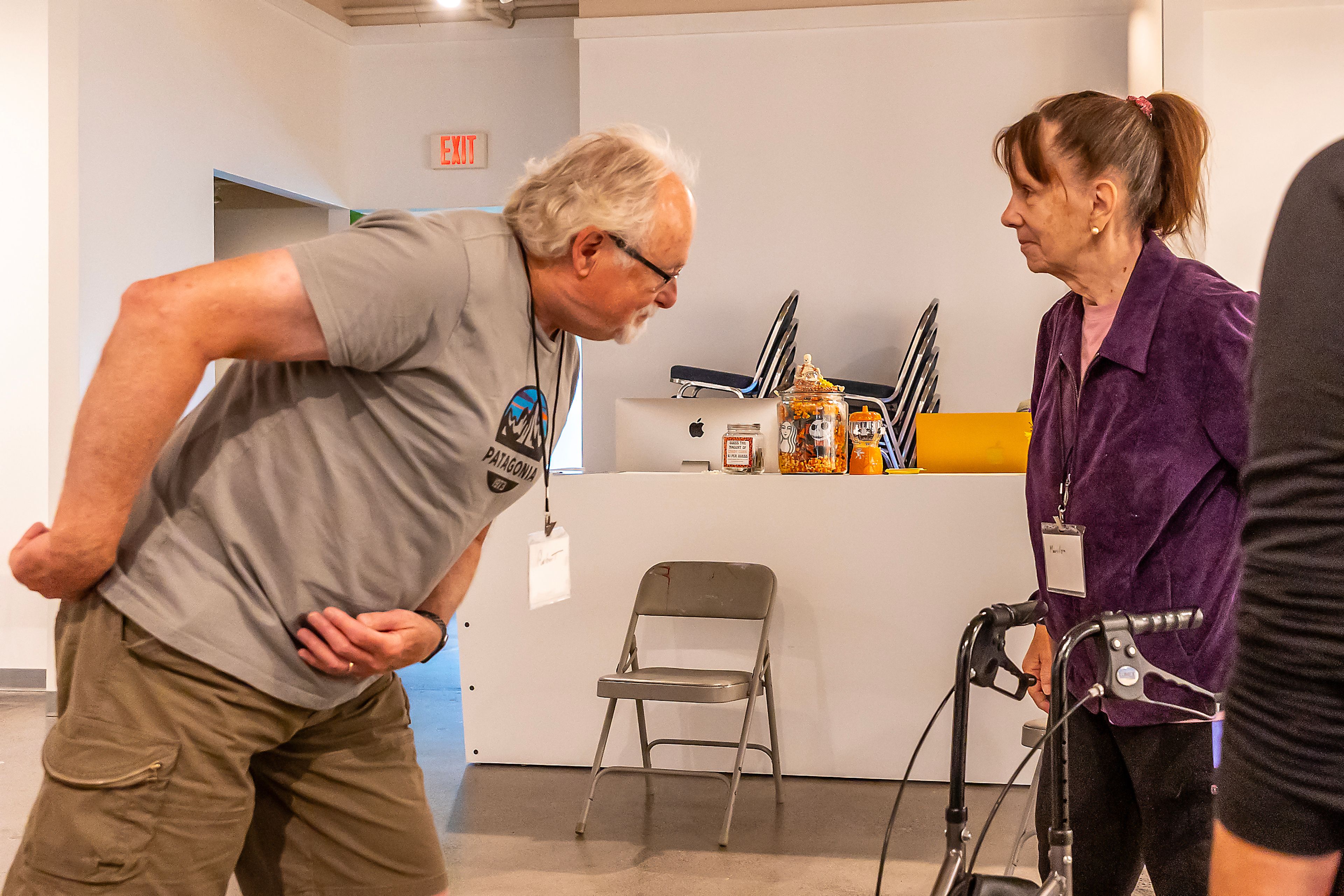 Robert Heckendorn bows to his wife Marilyn Heckendorn, of Moscow, at the end of a Dance for Parkinson's class Tuesday at Moscow Contemporary. ,