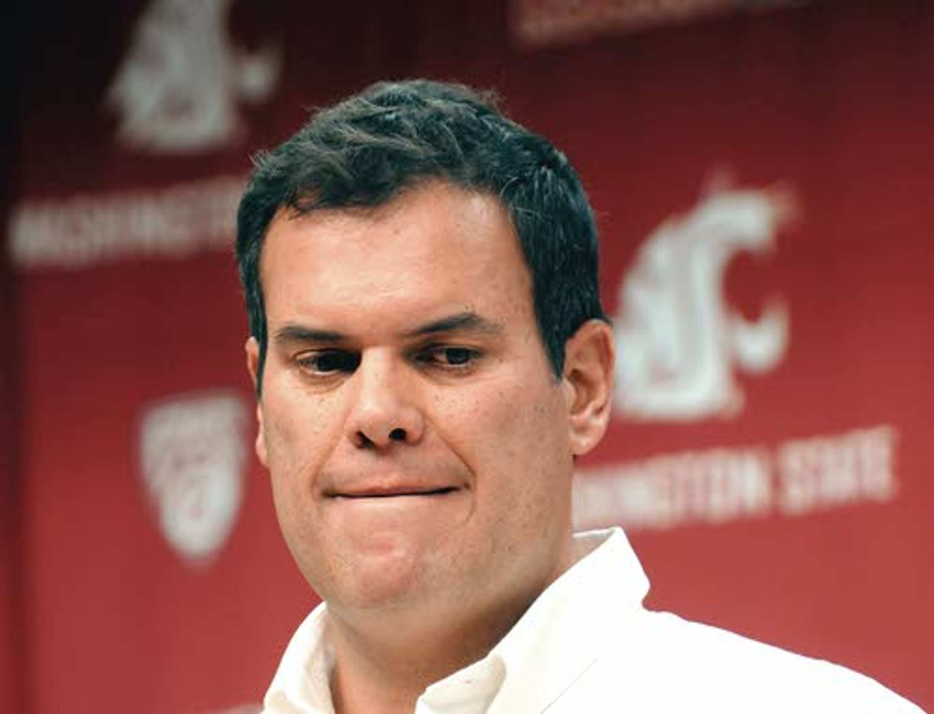 Paul Wulff pauses between questions during a news conference
announcing that he had been fired as the football coach at
Washington State on Tuesday. Wulff went 9-40 during his four-year
tenure, but posted his best record, 4-8, this fall.