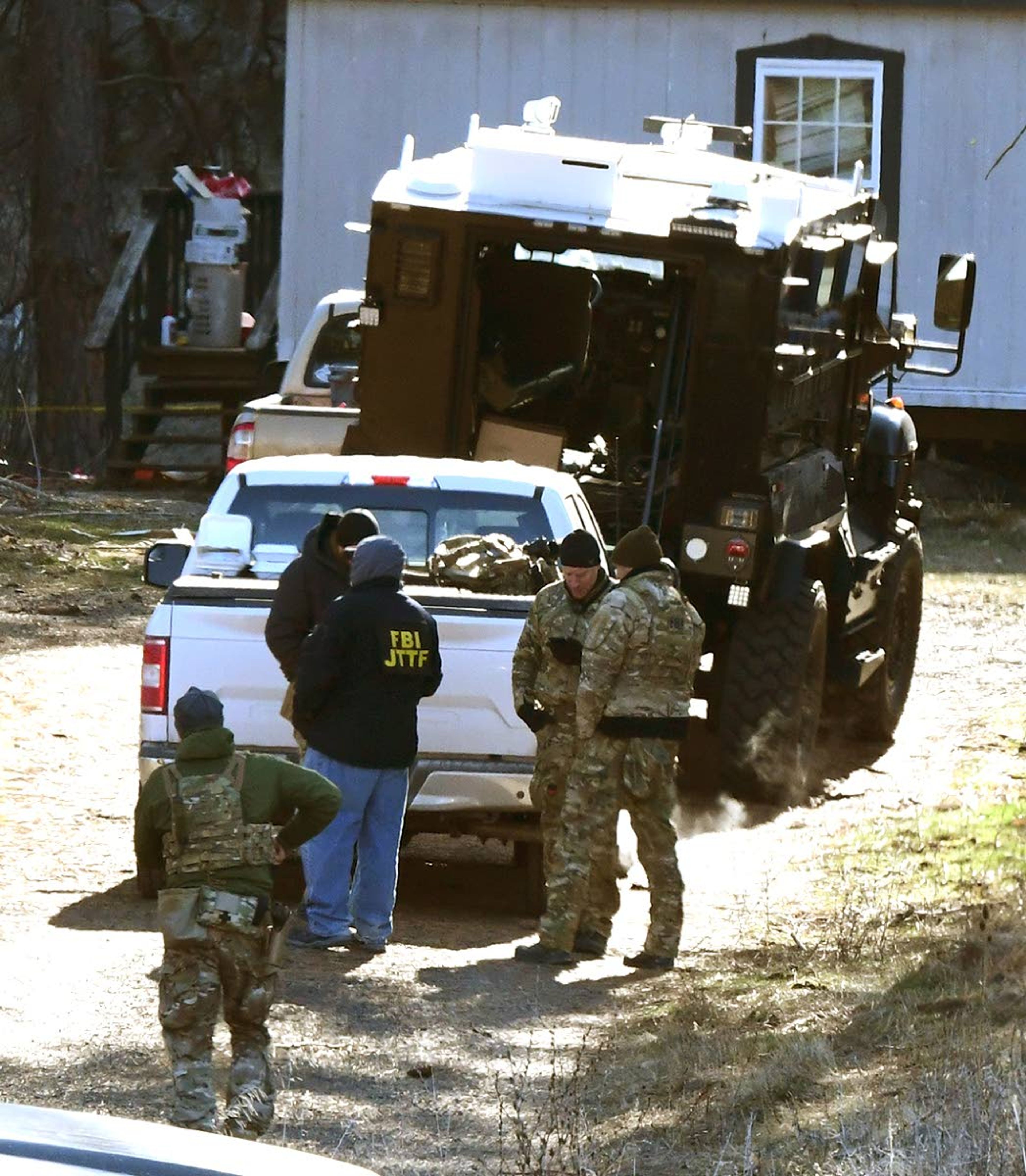 The Lewiston Police Department's armored vehicle responded to the scene Thursday.