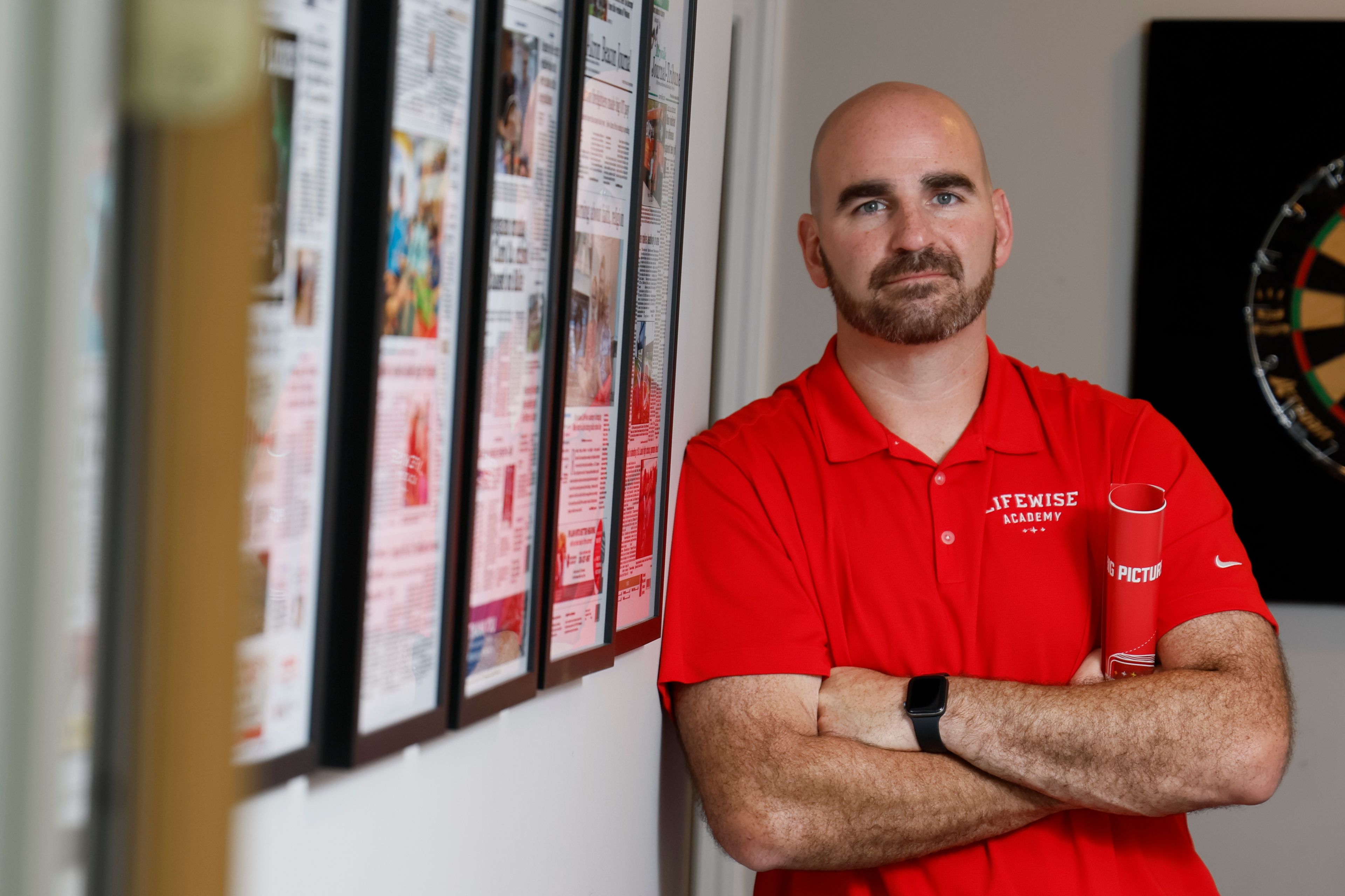 Joel Penton, founder and CEO of LifeWise Academy, poses at LifeWise Academy offices Thursday, May 30, 2024, in Hilliard, Ohio. The Ohio-based Christian nonprofit that organizes off-campus Bible classes for public school students has taken off in Indiana since the state passed legislation forcing school districts to comply.