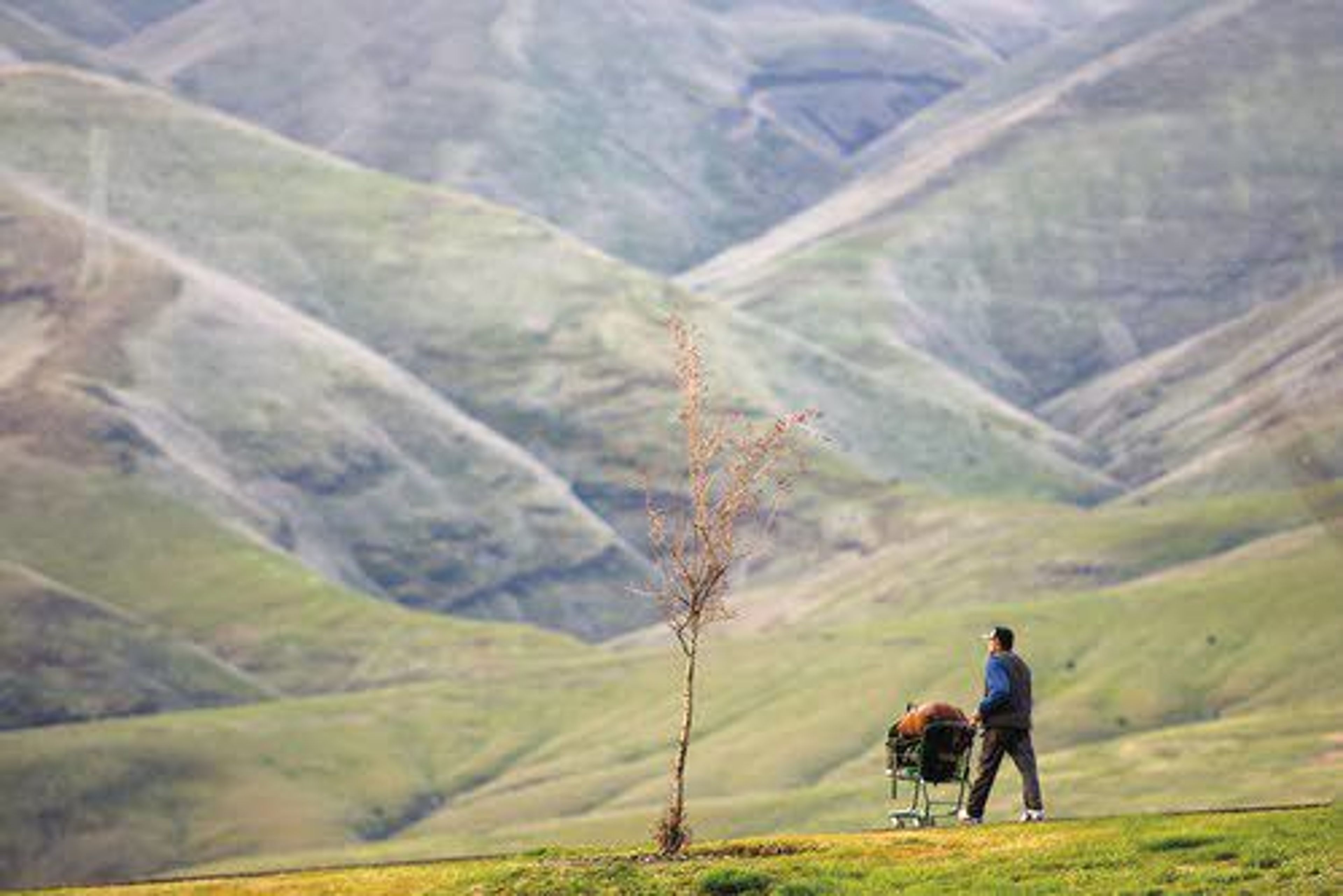 A homeless man pushes a shopping cart containing some of his belongings along the Lewiston Levee Parkway Trail. Some Lewiston business owners say the number of homeless people downtown has been on the rise, and a shelter might be a good way to address the issue.