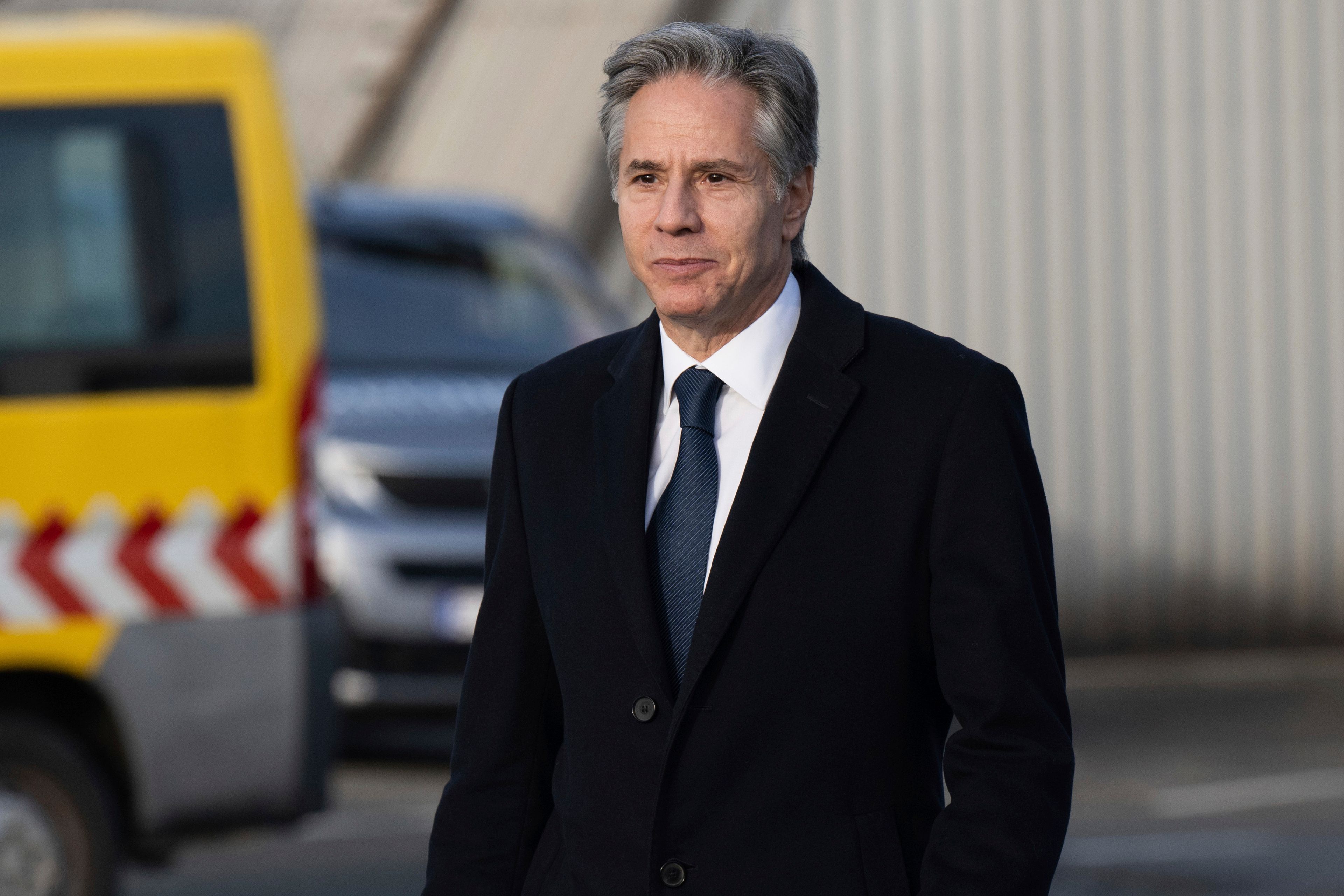 FILE - Secretary of State Antony Blinken walks to board his airplane in Brussels, Belgium, Nov. 29, 2023. Blinken is returning to the Middle East Monday, June 10, 2024, as a proposed Israel-Hamas cease-fire deal hangs in the balance following the dramatic rescue of four Israeli hostages held in Gaza in a major military raid. He will meet with Egyptian President Abdel Fattah el-Sissi in Cairo first before traveling on to Israel, Jordan and Qatar.