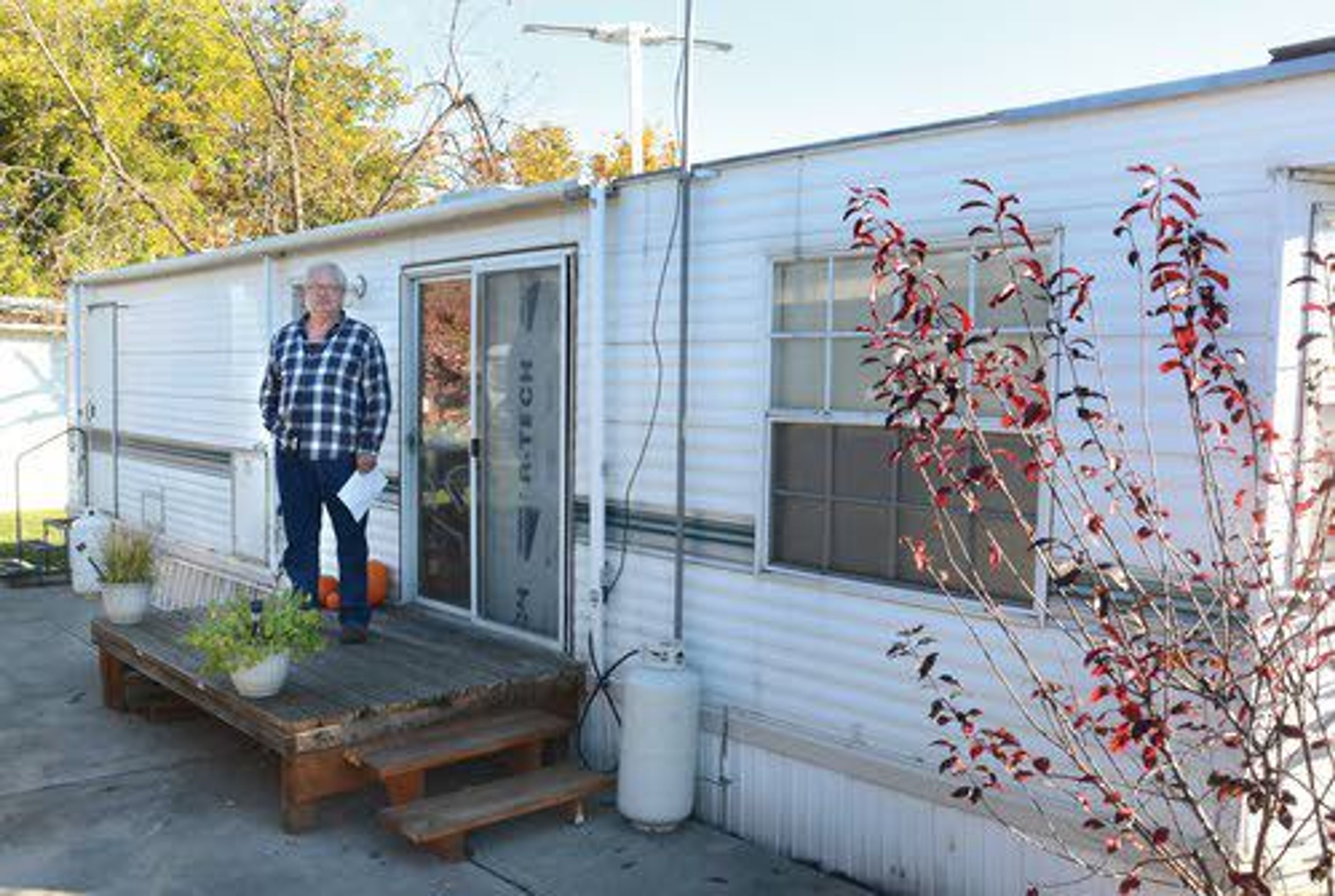 Tom Spoonemore owns and lives in a large travel trailer that he says he can move fairly easily, not so much an option for the older mobile homes nearby.