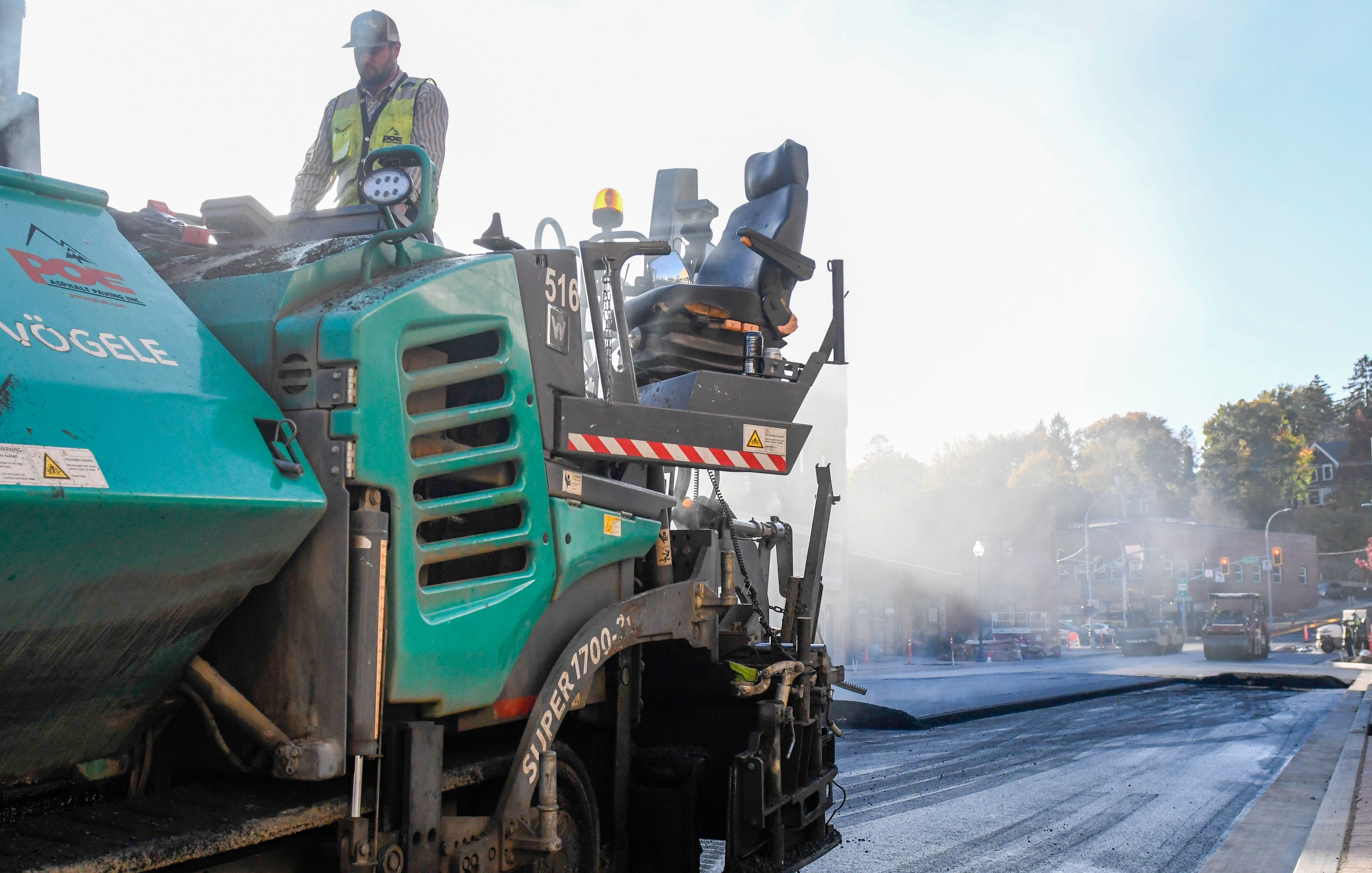 Asphalt is laid the week of Oct. 21 along Main Street in downtown Pullman.,