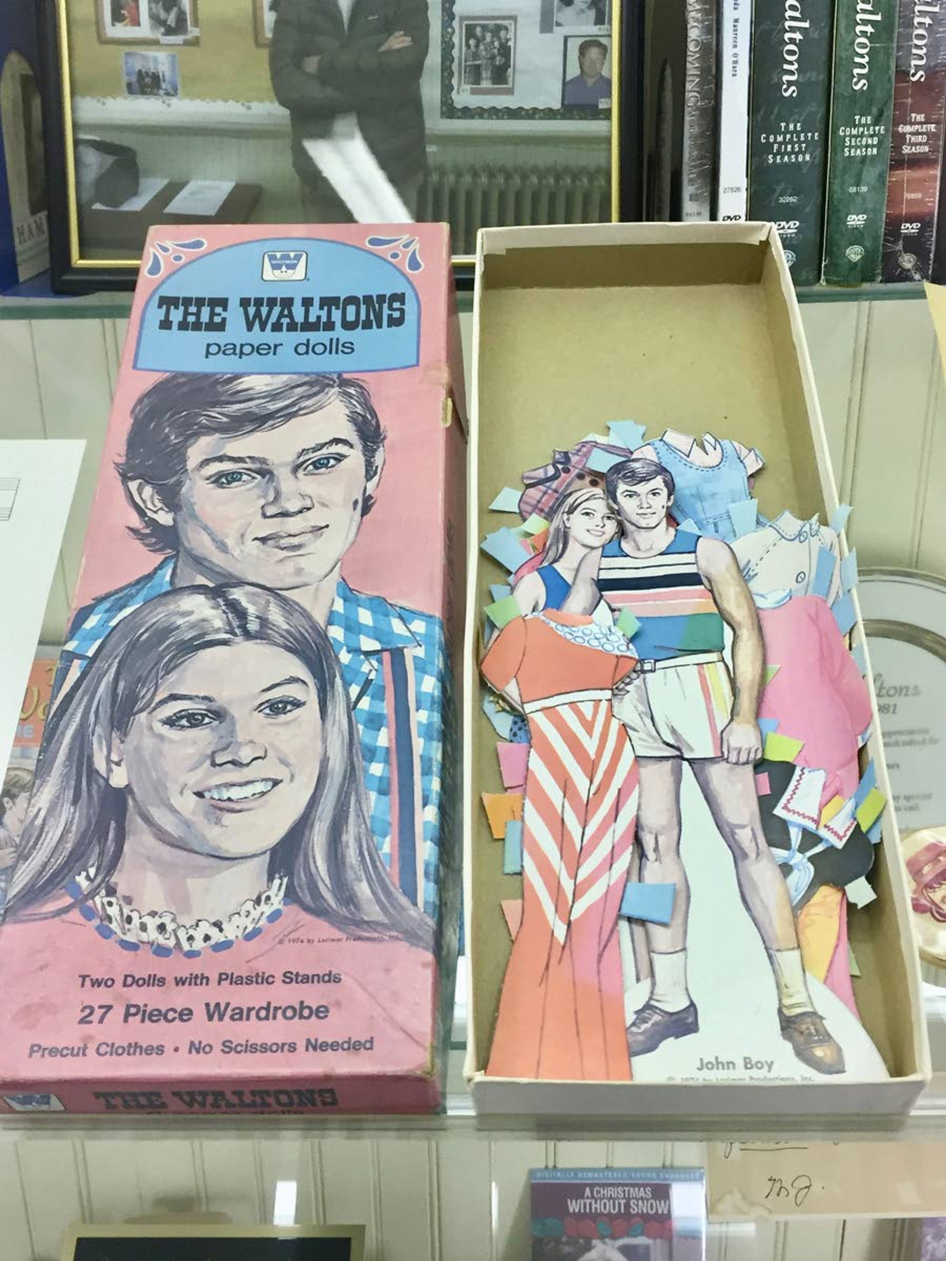 Paper dolls, one of the many products launched by the popular TV show, are on display at the museum.