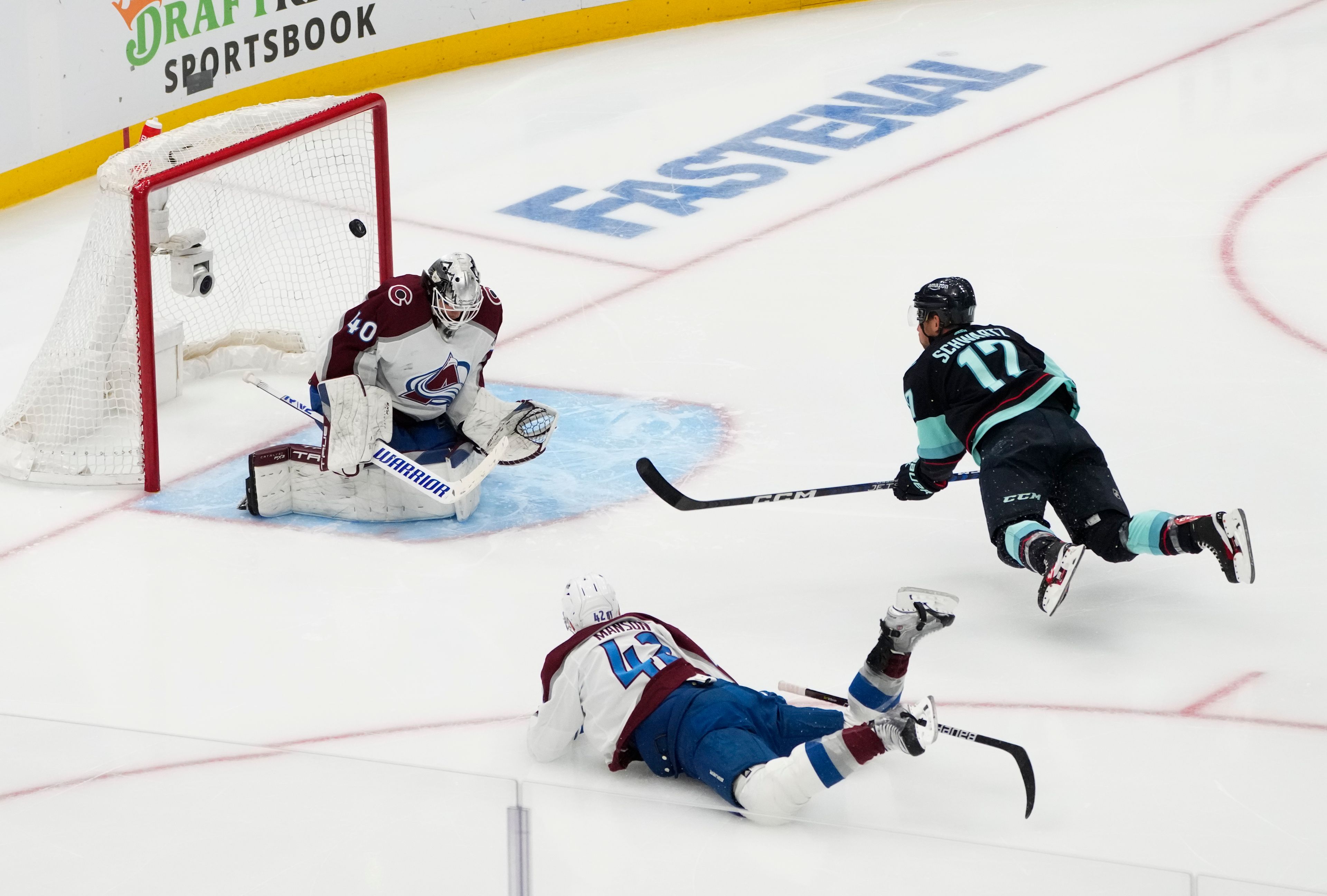 Eberle’s OT winner lifts Kraken past Denver to even the series