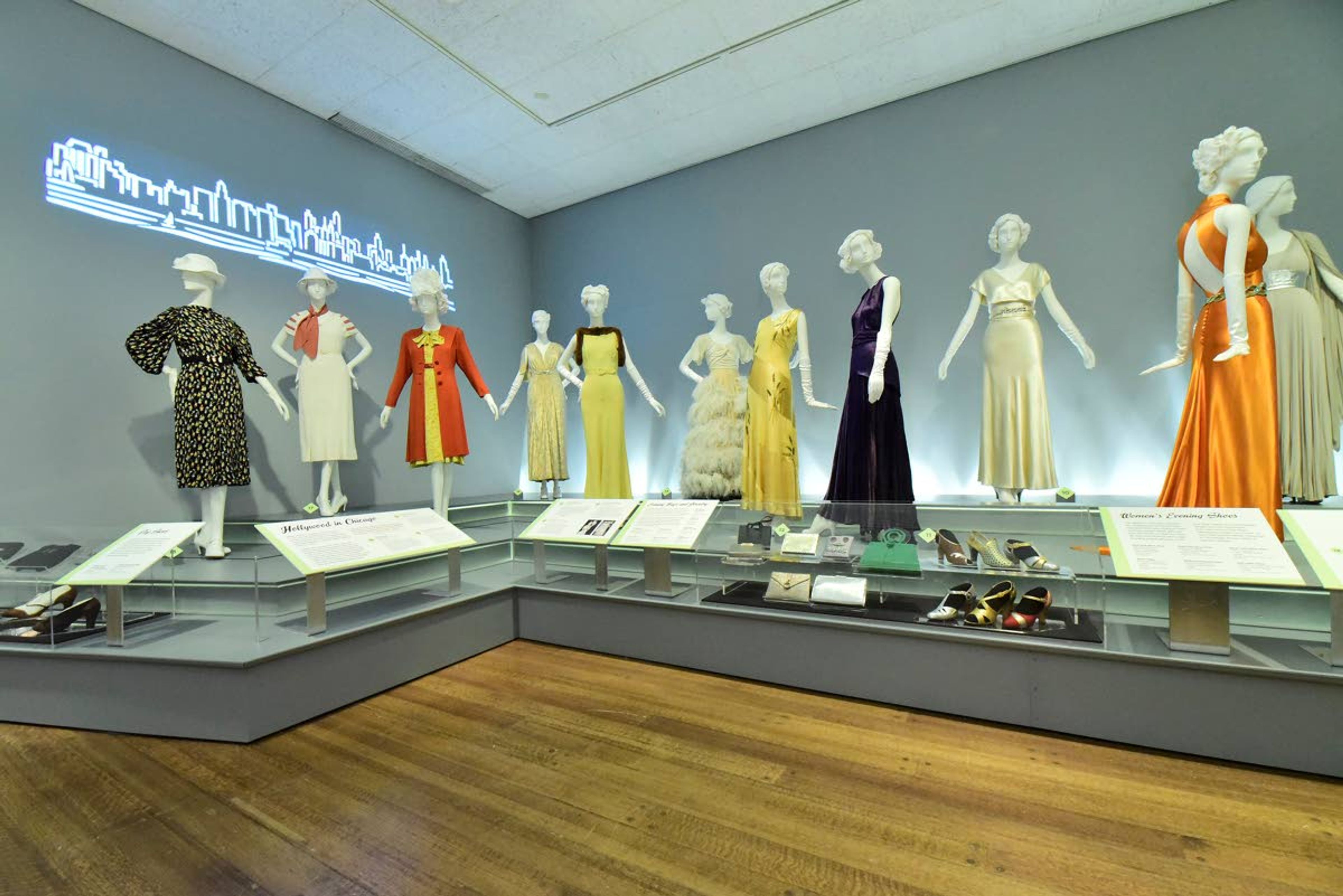 A Chicago History Museum exhibit features dresses worn by everyday, upper-middle-class women in Chicago and New York. The women wore the dresses to events such as weddings.