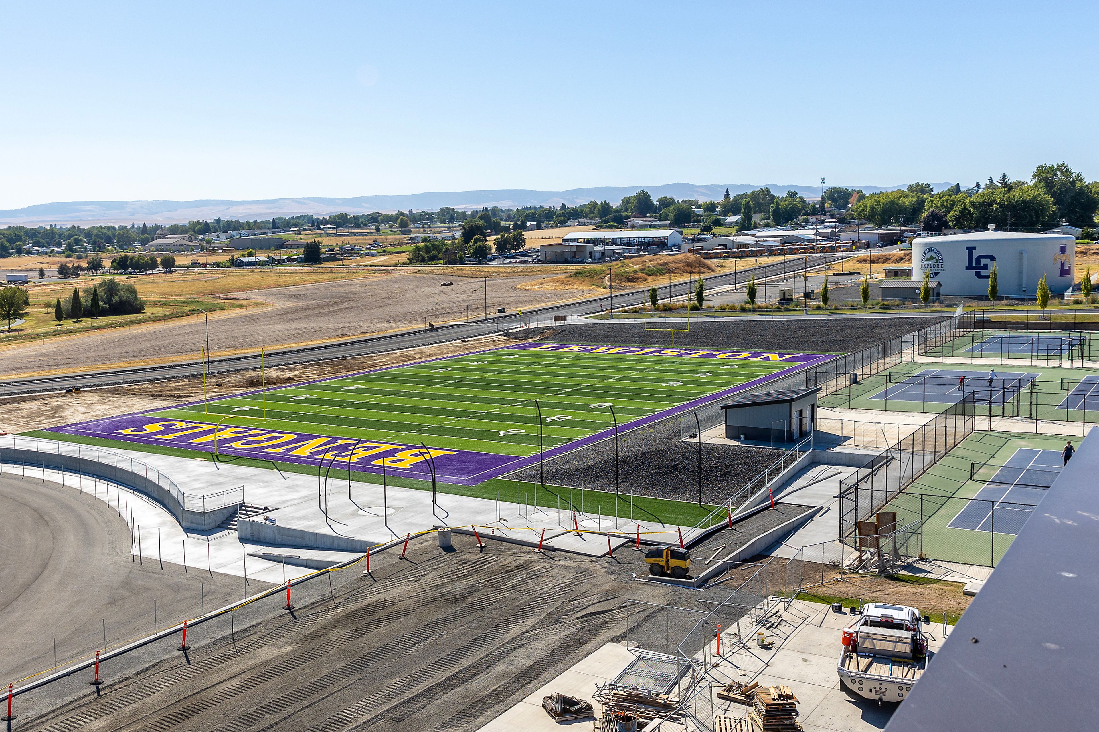 Lewiston High School�s new football practice field is pictured Thursday in Lewiston.