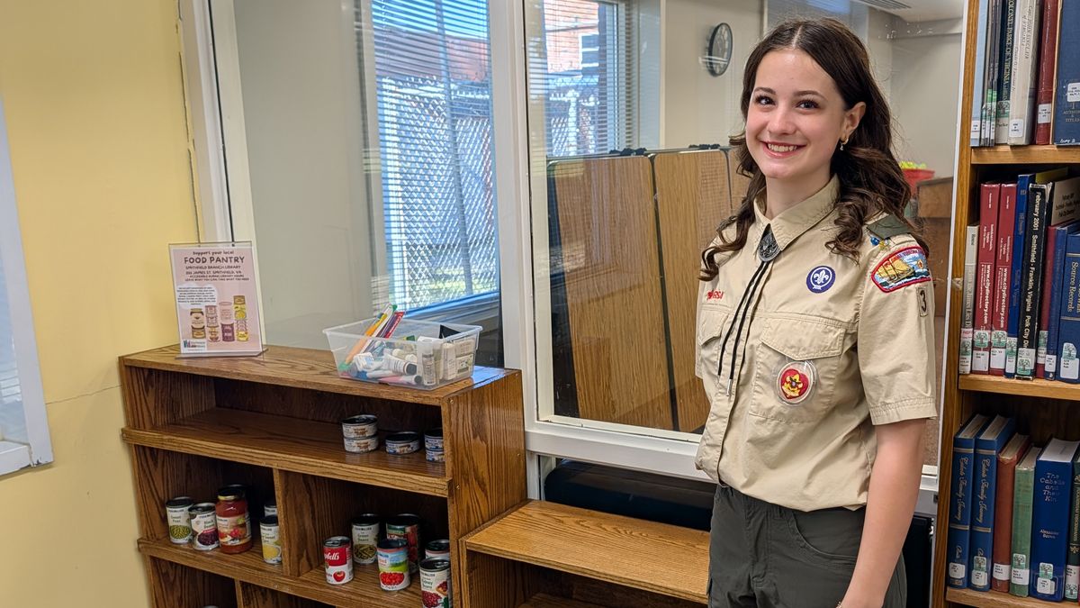 Scout builds ‘little free pantry' for Smithfield library as eagle project