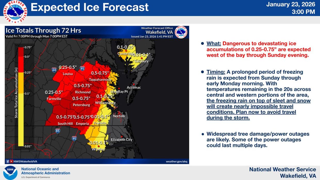 Risk of ‘devastating’ ice as winter storm approaches